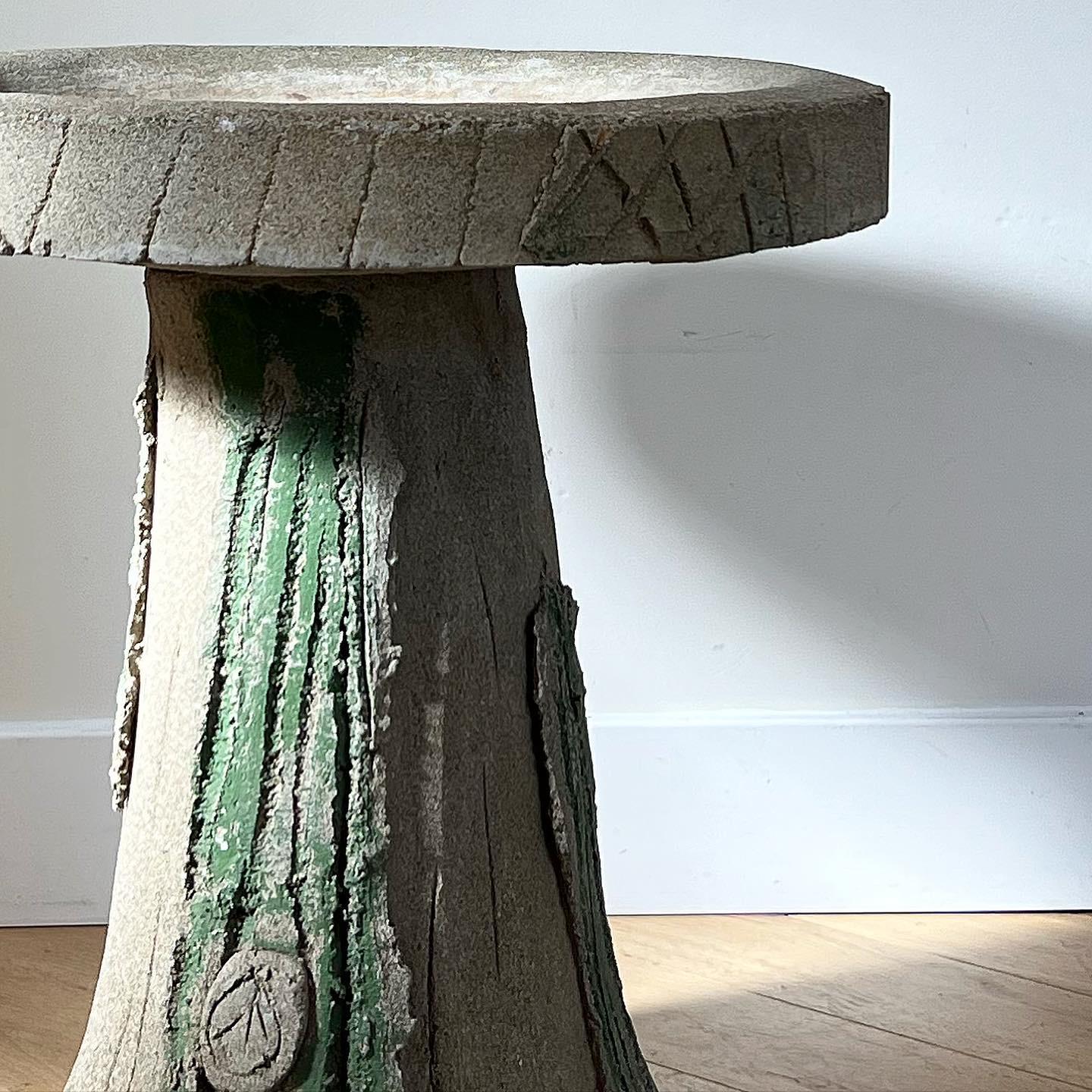 Brutalist Handmade Cement Accent Table, 1970s 1