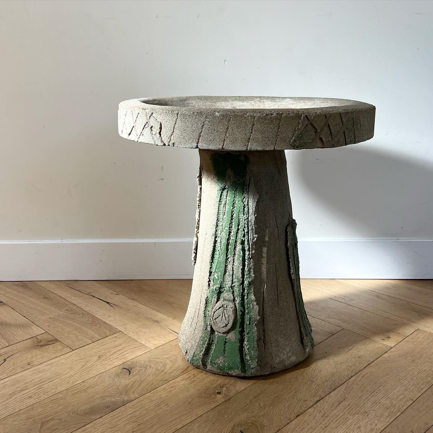 Brutalist Handmade Cement Accent Table, 1970s 2