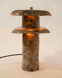 Brutalist, Handmade Ceramic Table Lamp, Double Decker Lamp by Streicher Goods