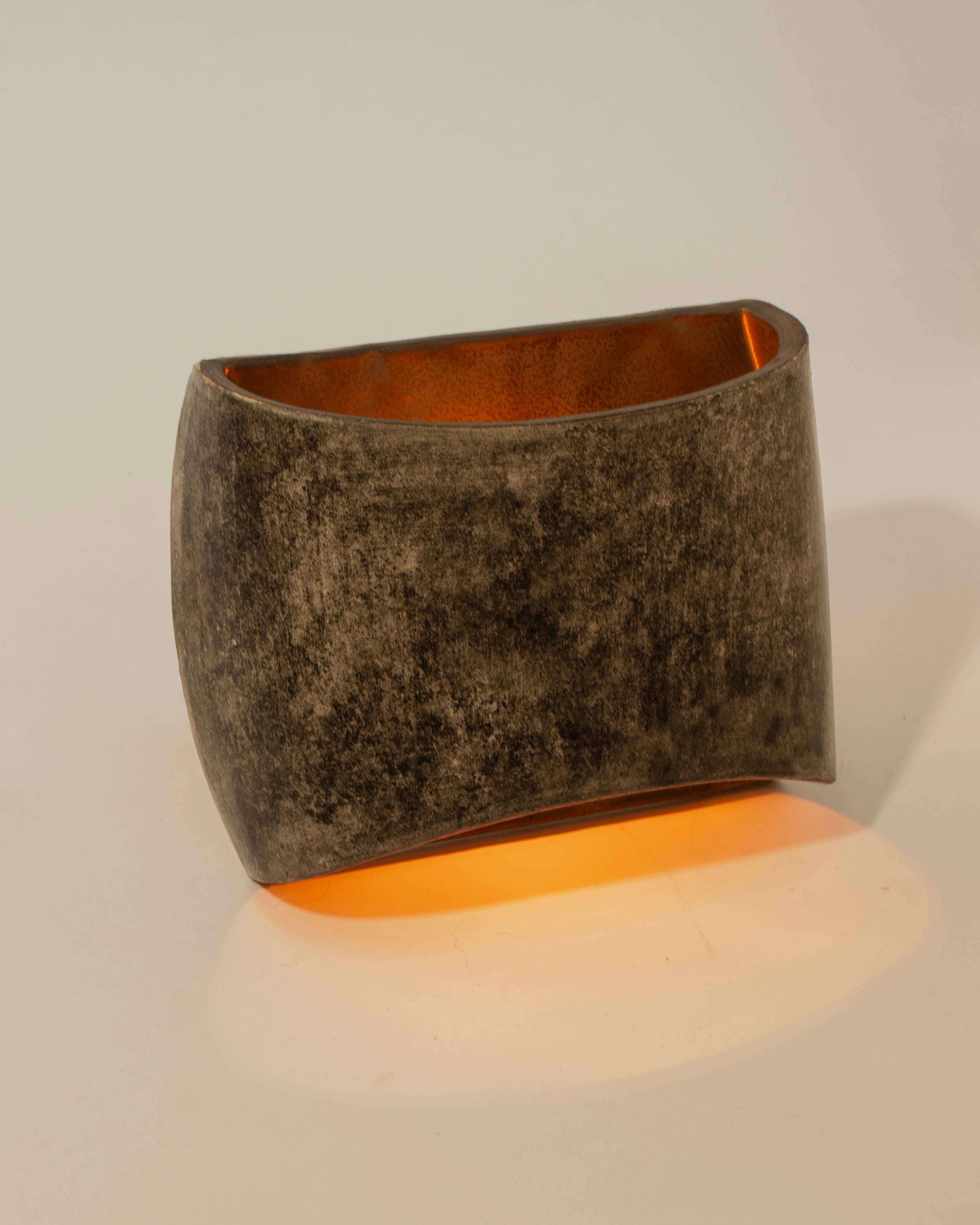American Brutalist Handmade Ceramic Wall Sconce, U-Sconce by Streicher Goods For Sale