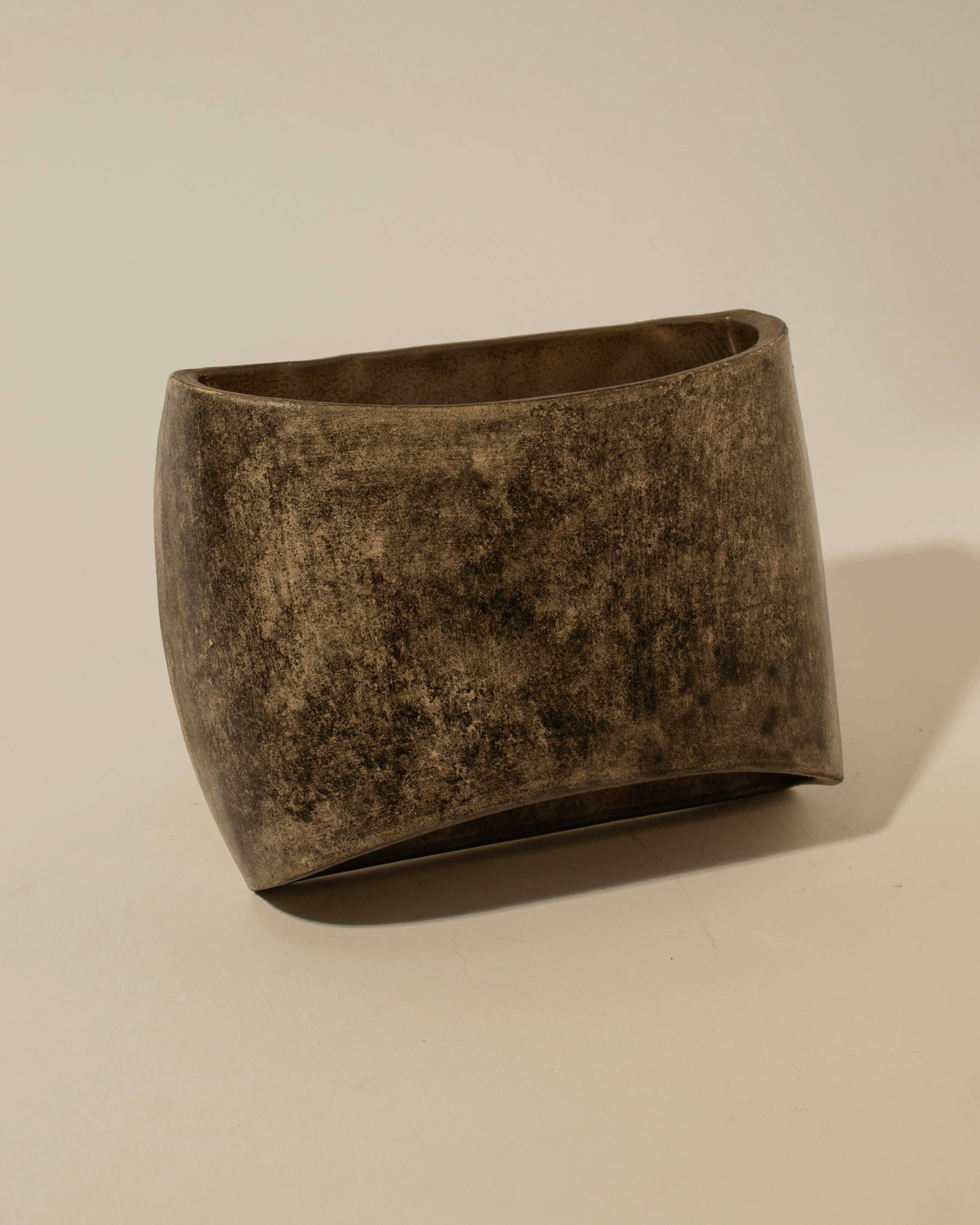 Glazed Brutalist Handmade Ceramic Wall Sconce, U-Sconce by Streicher Goods For Sale