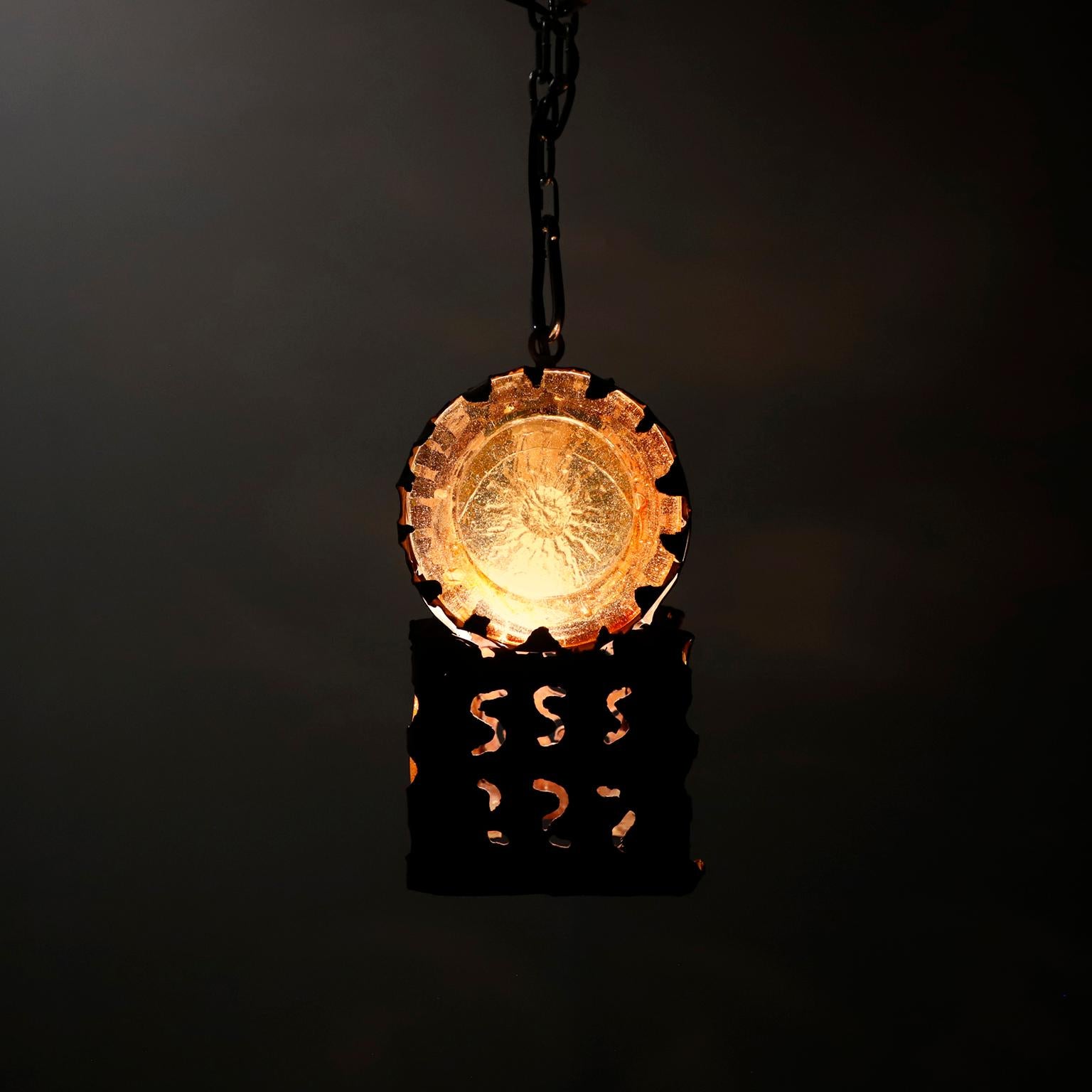 Brutalist Handmade Chandelier by Feders In Good Condition In Mexico City, CDMX