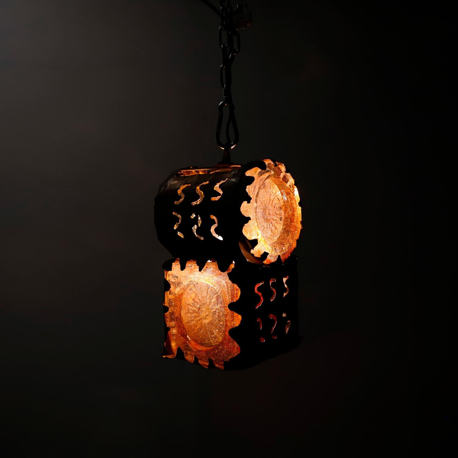 Late 20th Century Brutalist Handmade Chandelier by Feders