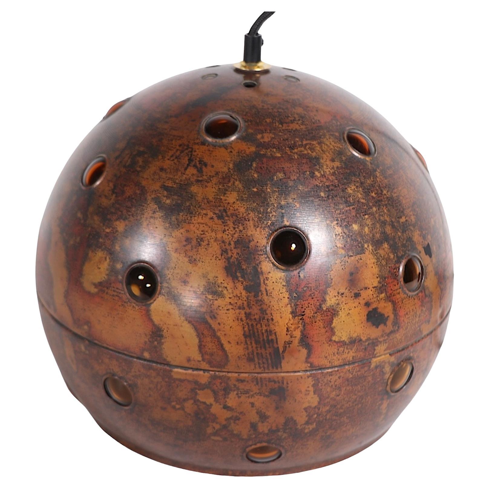Brutalist Hanging Ball Pendant  Chandelier by Nancy Still McKinney c. 1960's