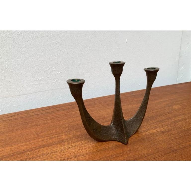 Brutalist Heavy Bronze 3-Arm Candleholder from Dalbeck, 1960s For Sale 3