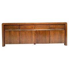 Brutalist Heavy Oak Credenza by Dutch Interior Designer Metz 1990's