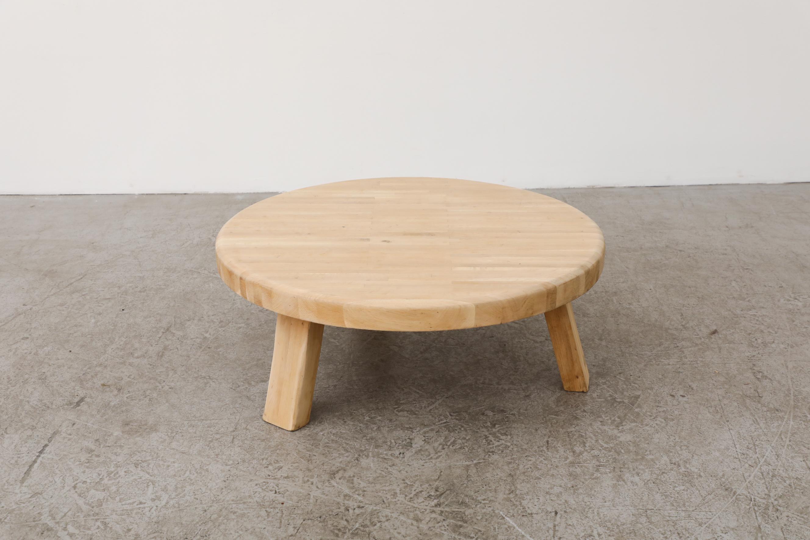 Brutalist Heavy Raw Oak Coffee Table In Good Condition In Los Angeles, CA