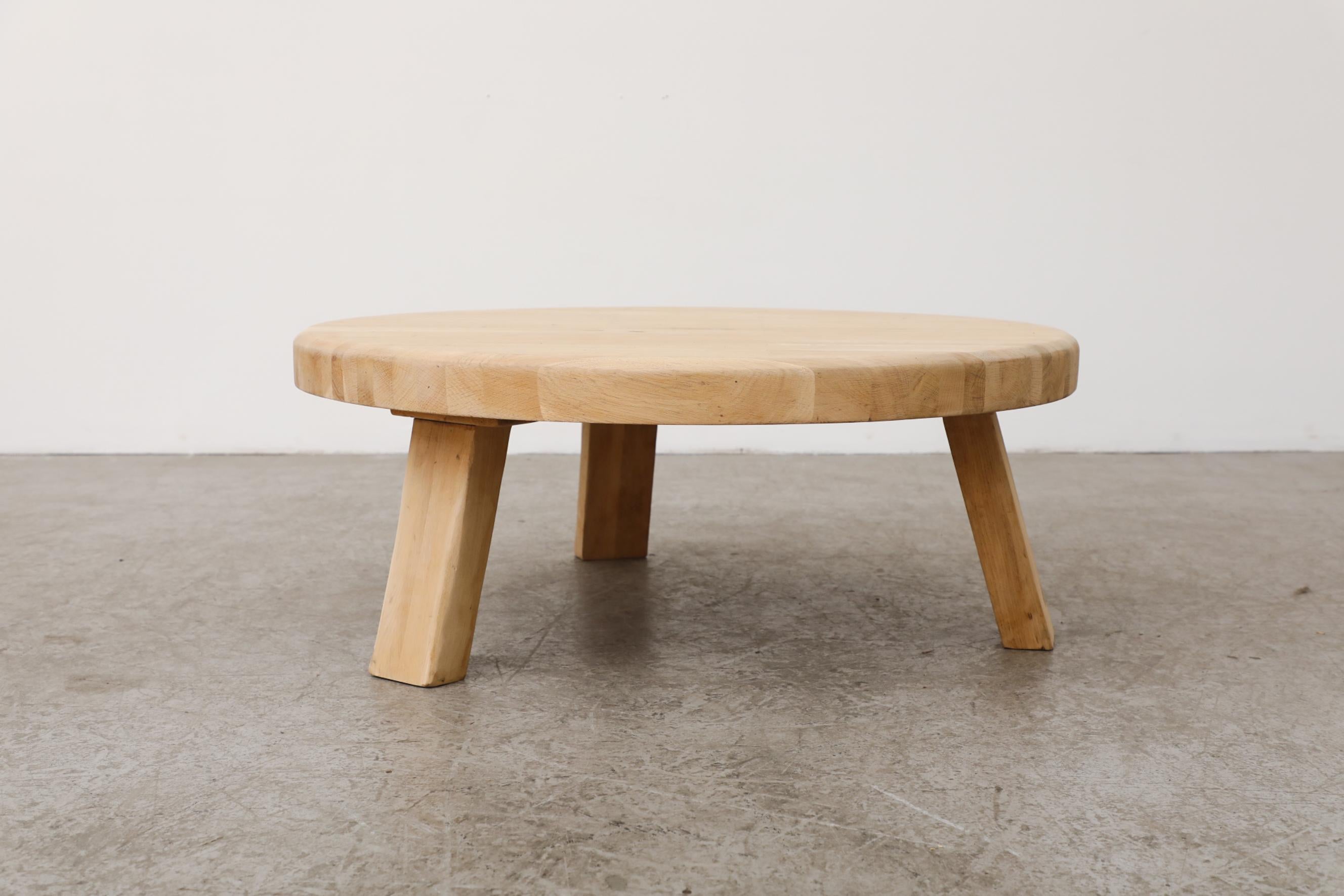 Late 20th Century Brutalist Heavy Raw Oak Coffee Table