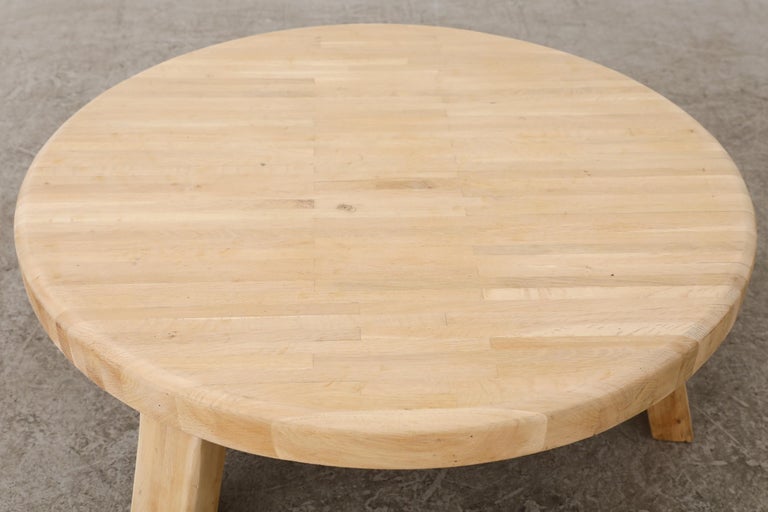 Brutalist Heavy Raw Oak Coffee Table at 1stDibs