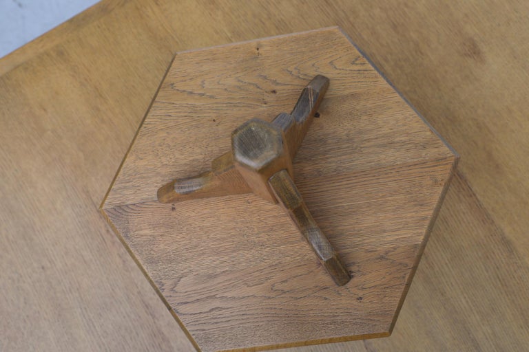 Brutalist Heavy Triangular Oak Dining Table For Sale at 1stDibs