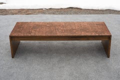Brutalist Heinz Lilienthal Attr. Coffee Table or Bench in Wenge & Etched Copper