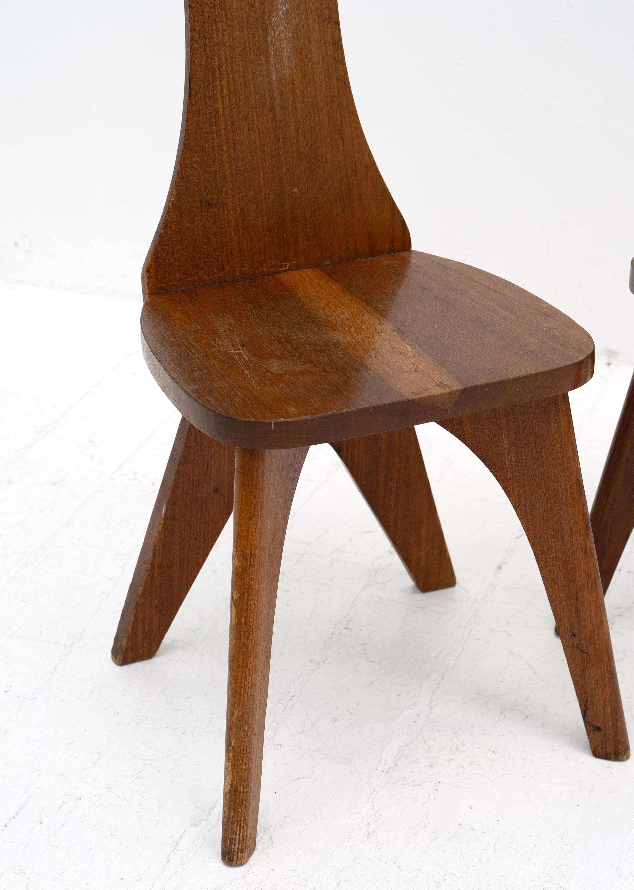 Mid-20th Century Brutalist High Back Chairs, c.1960