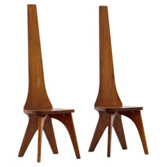 Brutalist High Back Chairs, c.1960