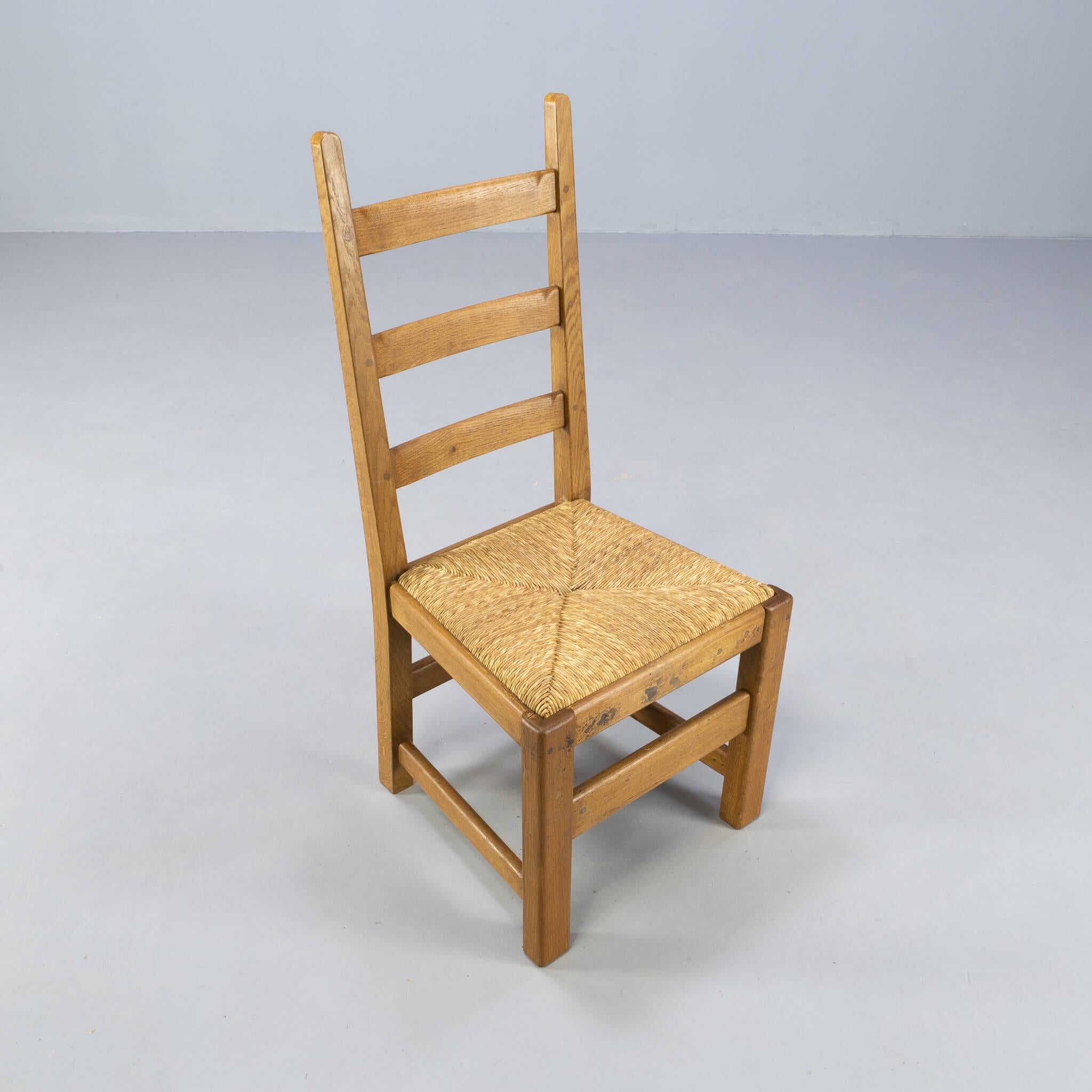 Brutalist High Back Dining Chair Set / 6 For Sale 4
