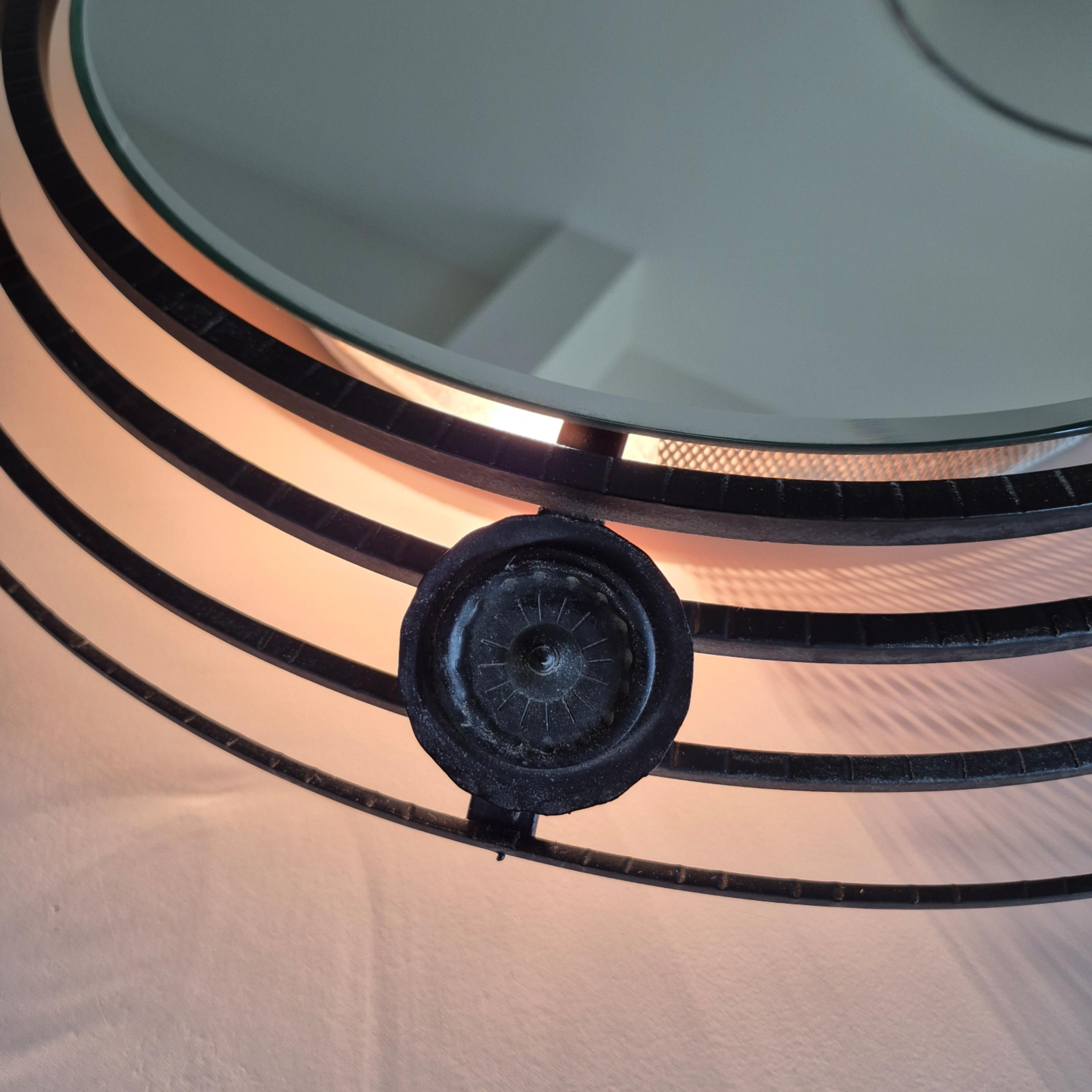 Brutalist illuminated wrought iron mirror, Germany 1970s For Sale 10