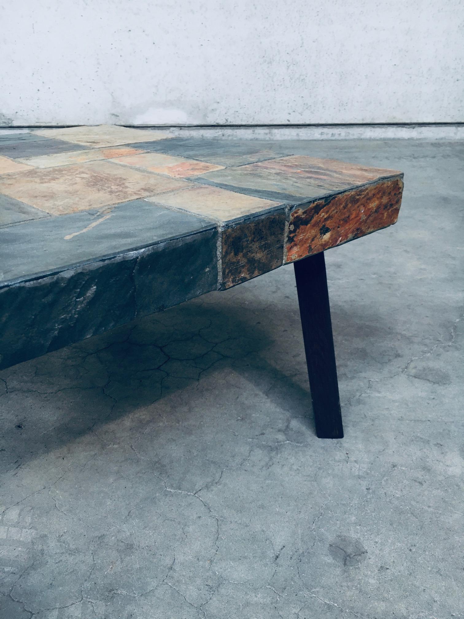 Brutalist in Style Slate Stone Coffee Table, 1970's For Sale 7