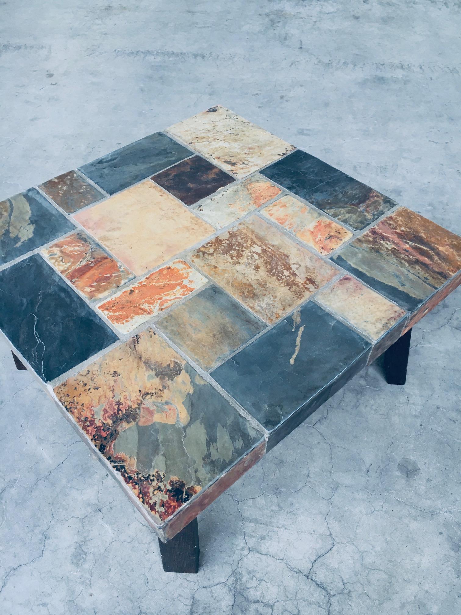 Brutalist in Style Slate Stone Coffee Table, 1970's For Sale 8