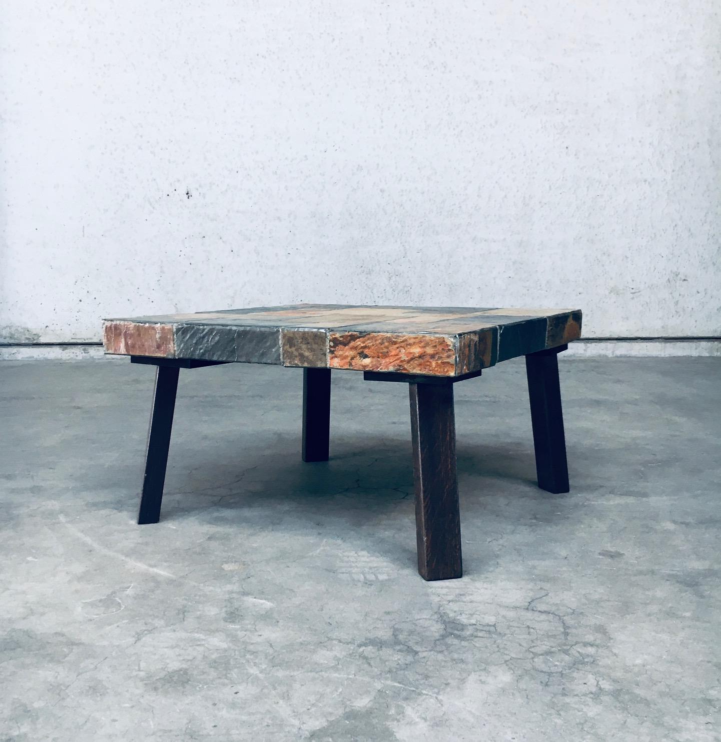 Brutalist in Style Slate Stone Coffee Table, 1970's In Good Condition For Sale In Oud-Turnhout, VAN