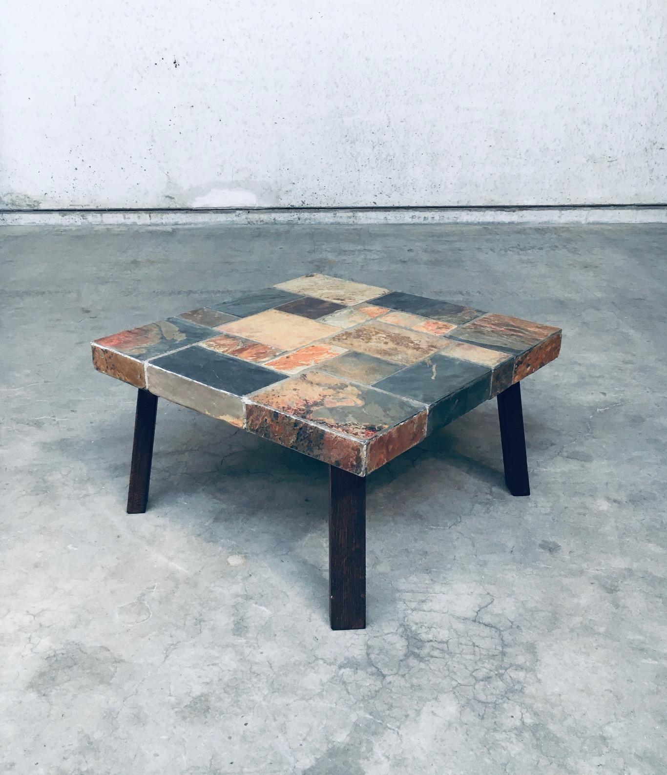 Ardoise Table basse de style brutaliste en pierre d'ardoise, années 1970 en vente