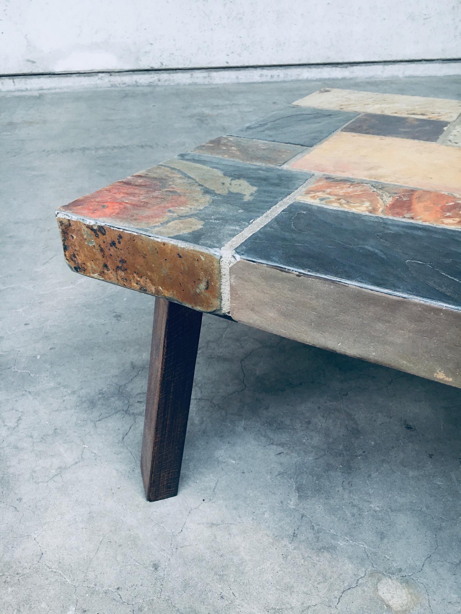 Table basse de style brutaliste en pierre d'ardoise, années 1970 en vente 2