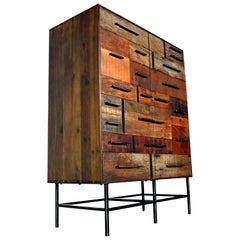 Brutalist Industrial Armoire Dresser Cabinet by Rochdale Spears