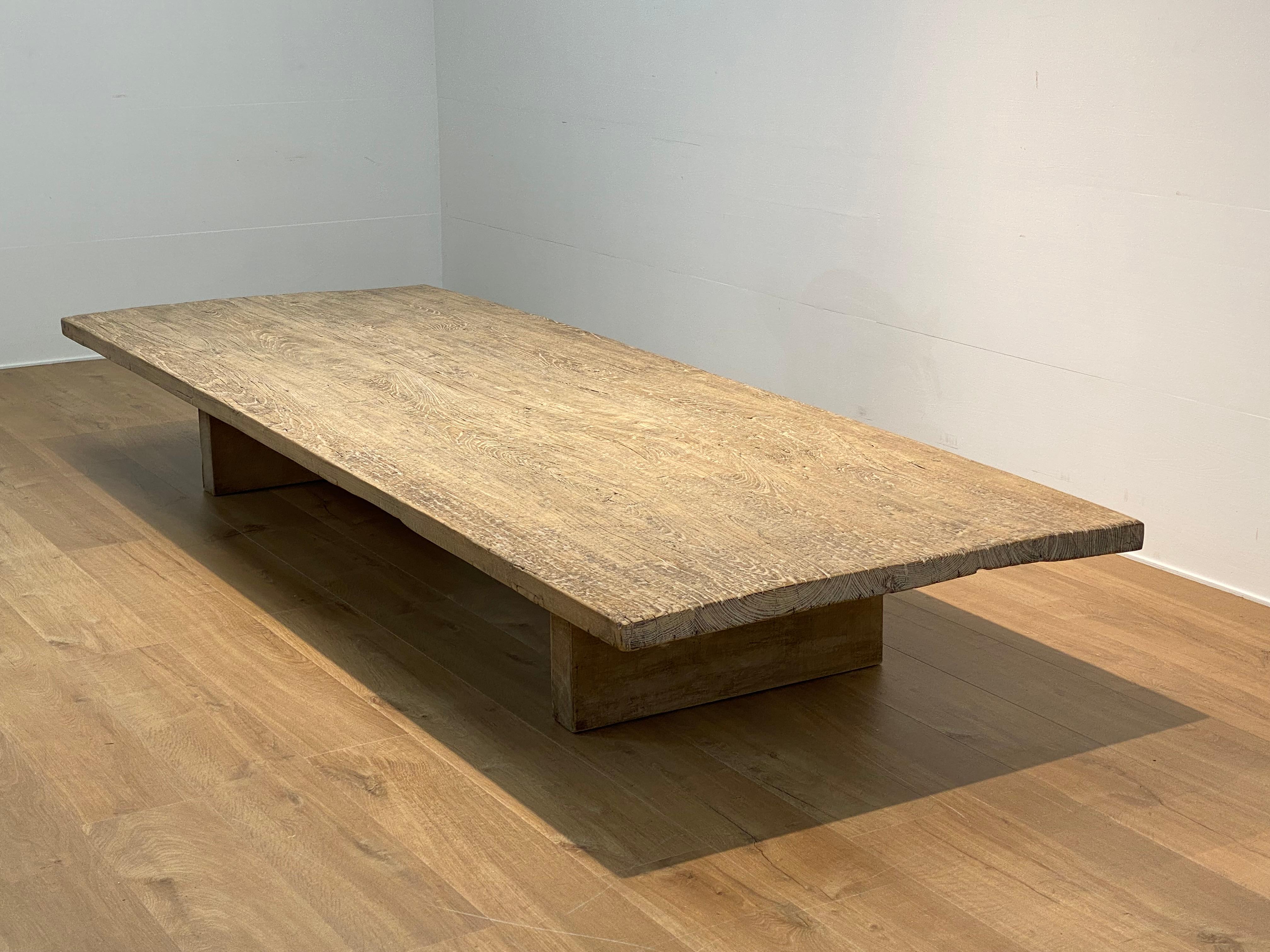 Brutalist, Industrial XXl  Wooden Sofa Table For Sale 6