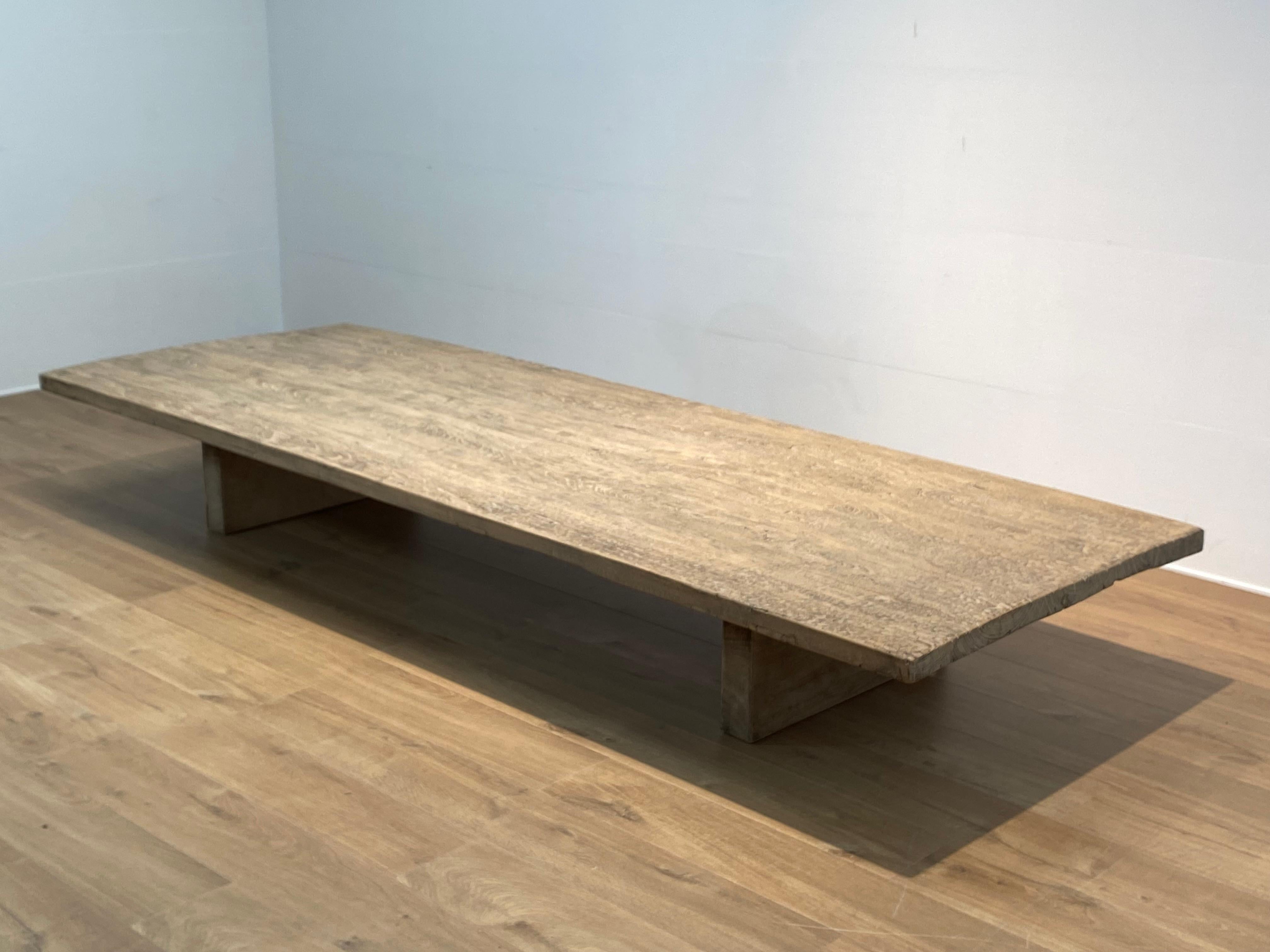 Brutalist, Industrial XXl  Wooden Sofa Table For Sale 7