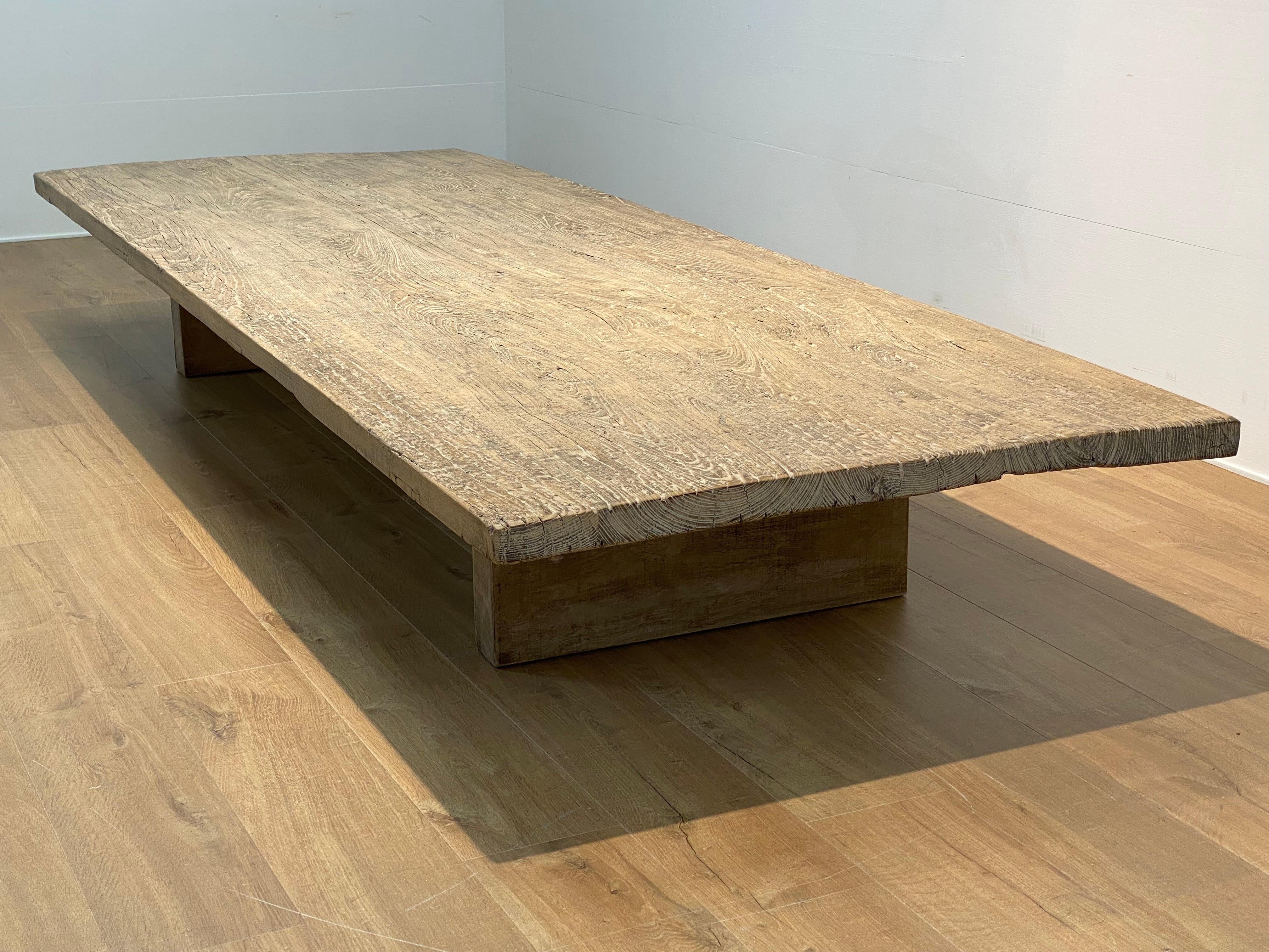 Brutalist, Industrial XXl  Wooden Sofa Table For Sale 9