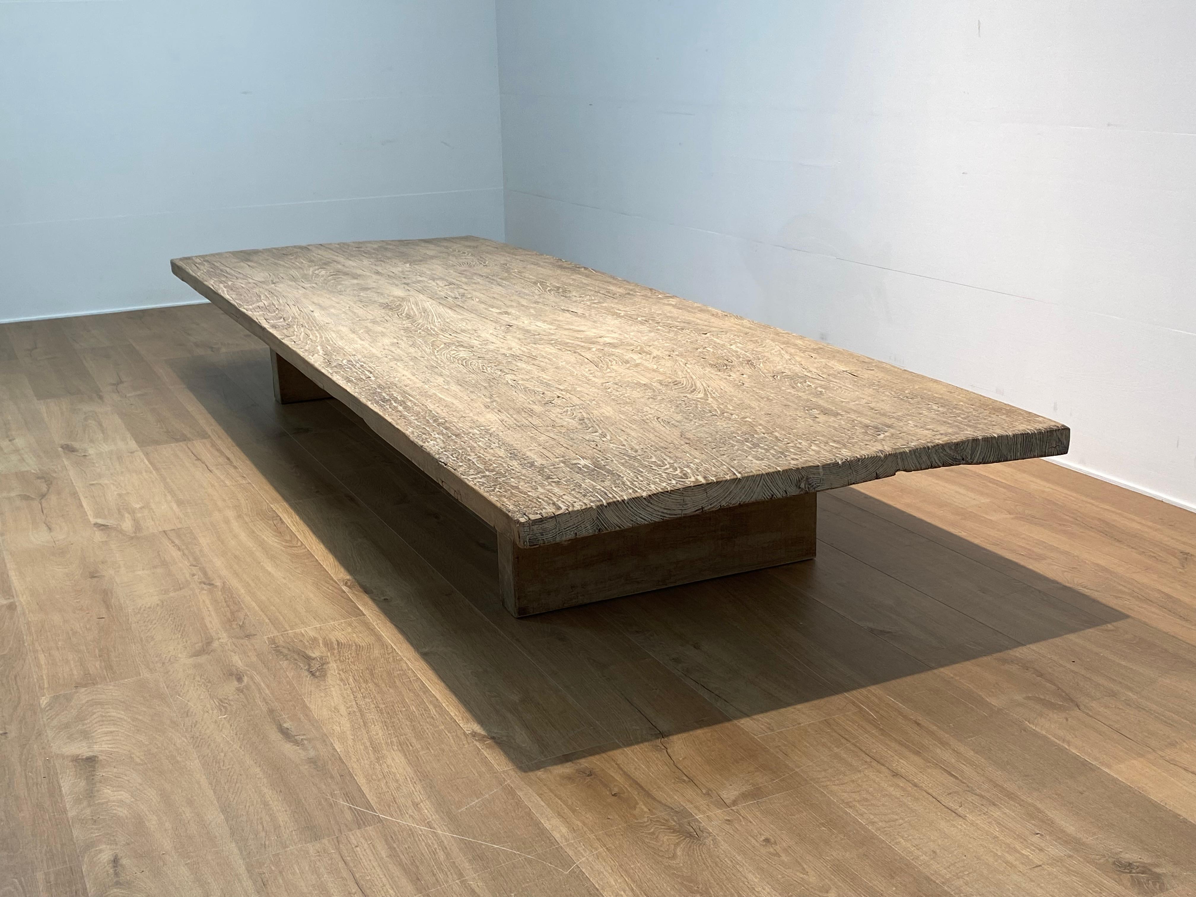 Brutalist, Industrial XXl  Wooden Sofa Table For Sale 10
