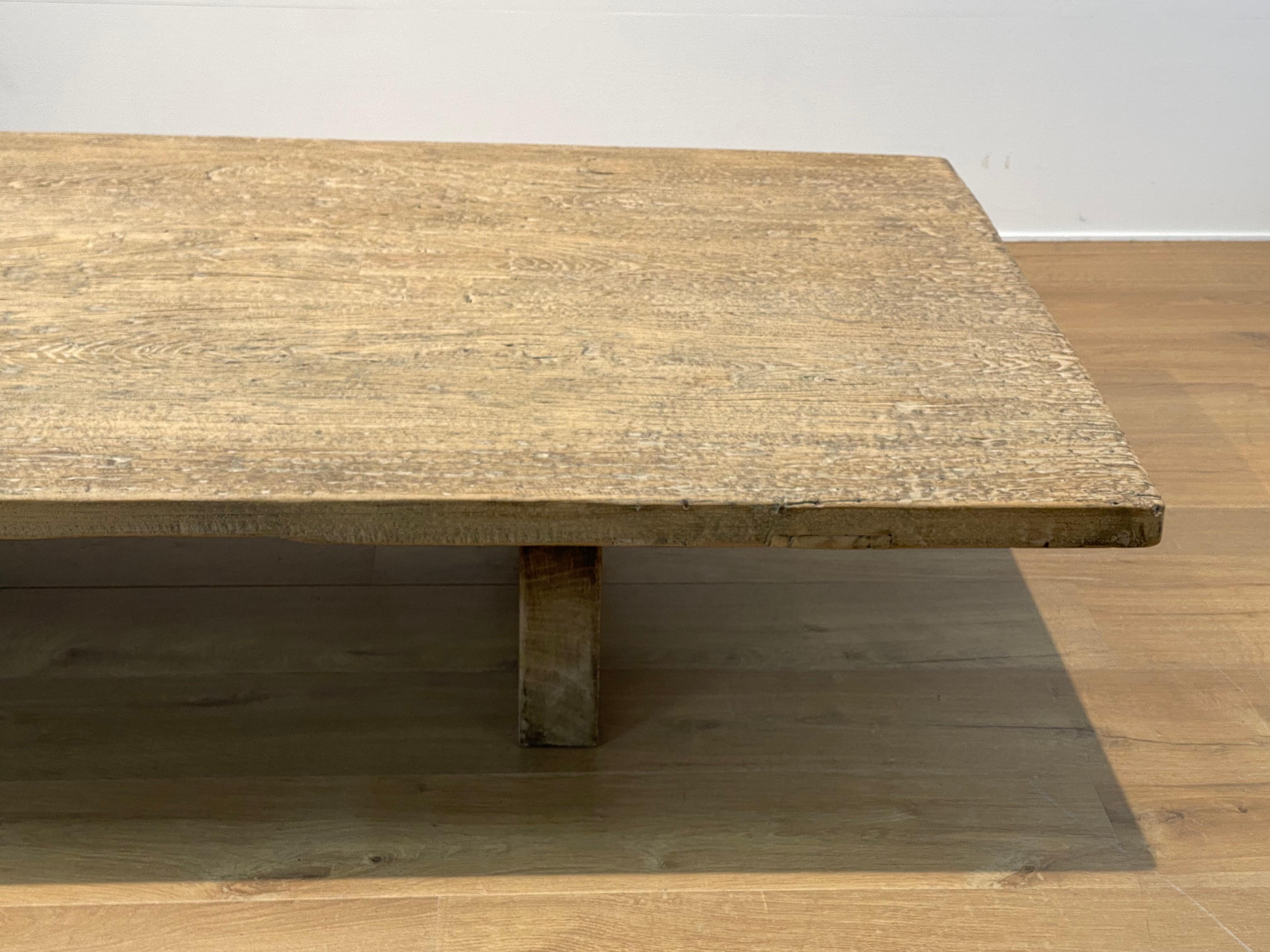 Contemporary Brutalist, Industrial XXl  Wooden Sofa Table For Sale