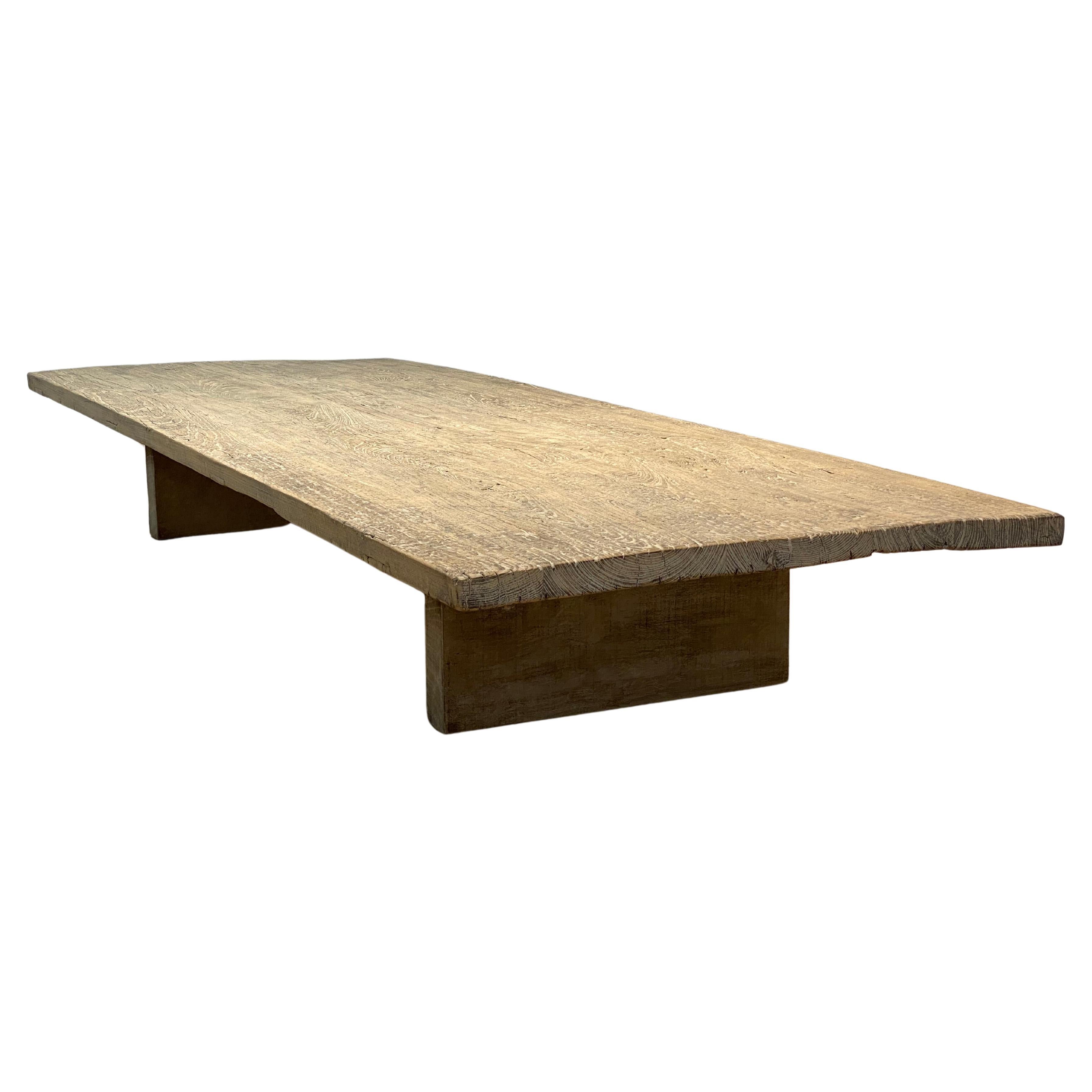 Brutalist, Industrial XXl  Wooden Sofa Table For Sale