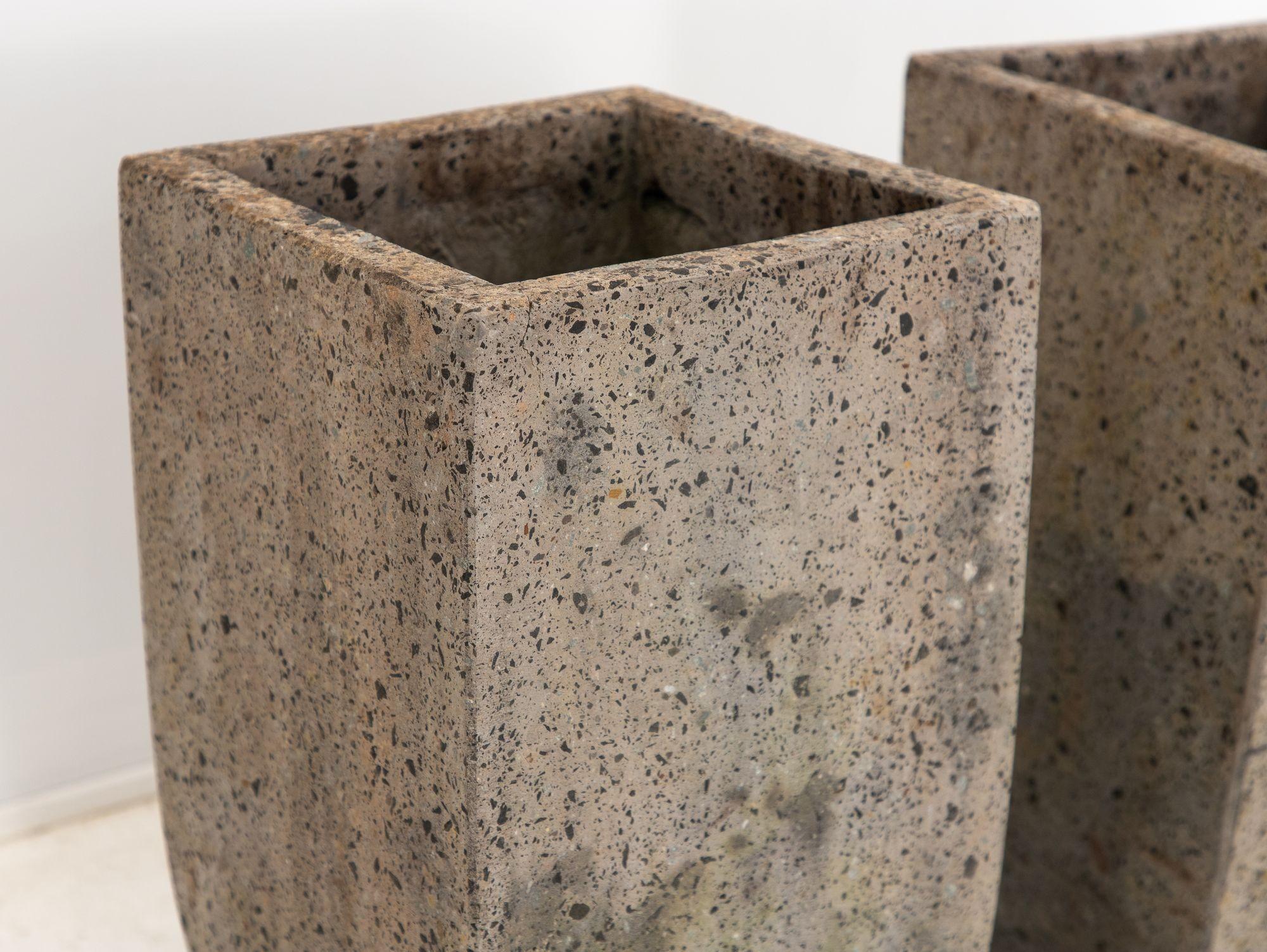 Brutalist Inspired Pair of Mixed Stone Planters, 20th Century For Sale 2