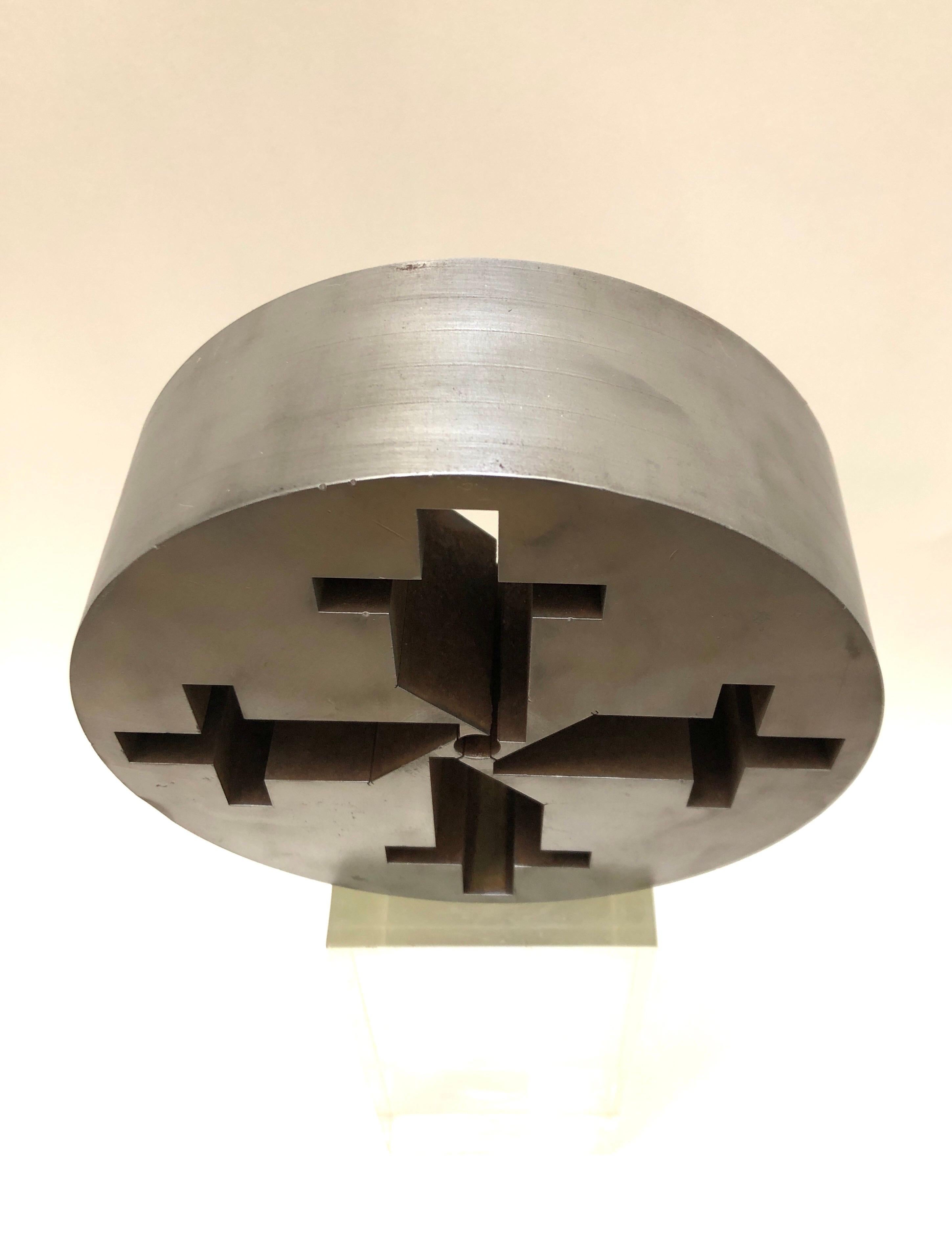 Brutalist Inspired Steel Mid-Century Modern Industrial Sculptural Piece 2