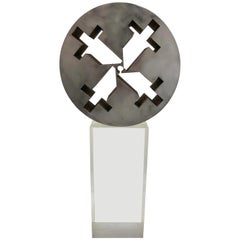 Brutalist Inspired Steel Mid-Century Modern Industrial Sculptural Piece