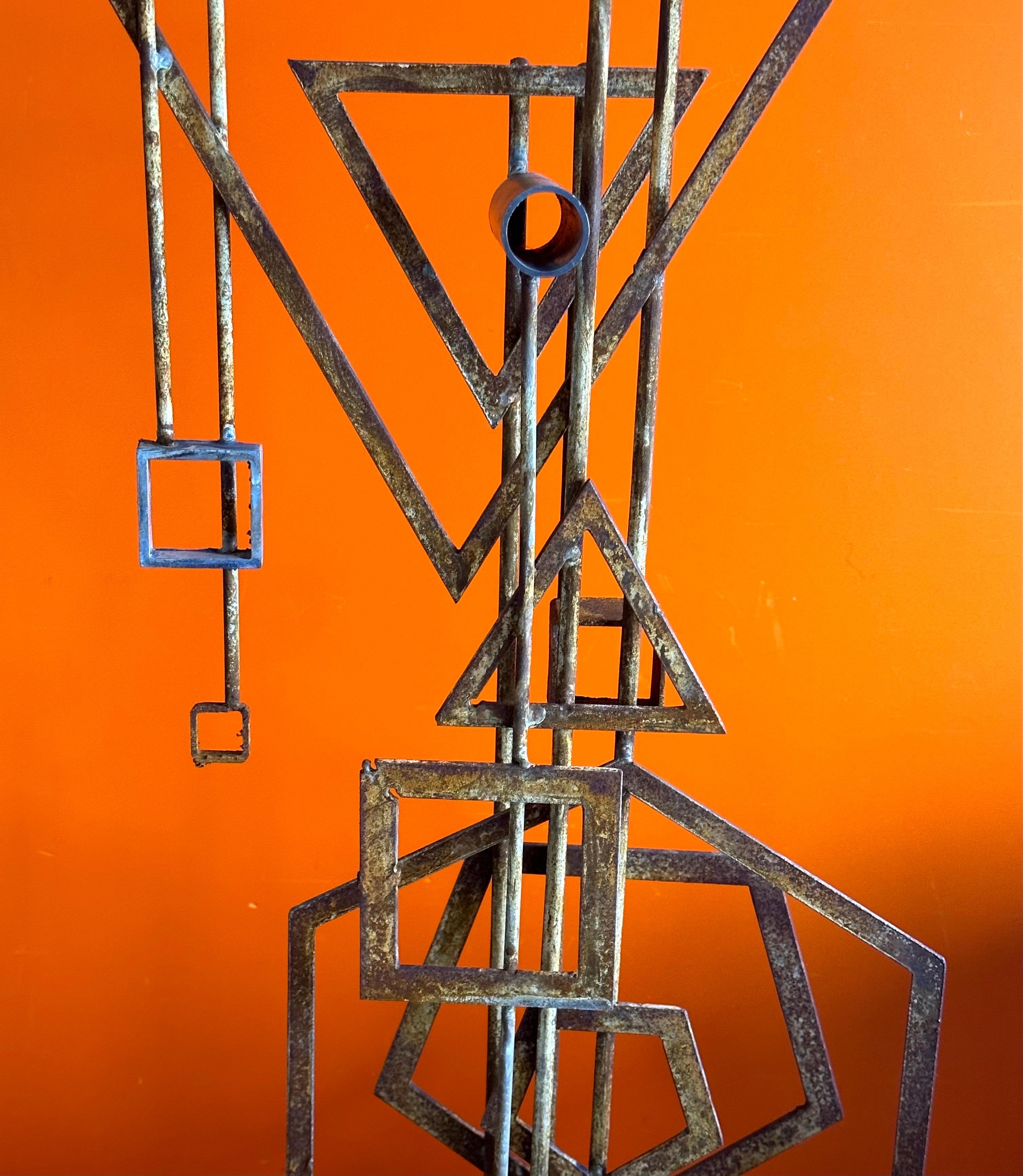 Brutalist Iron Abstract Sculpture by Frank Cota For Sale 3
