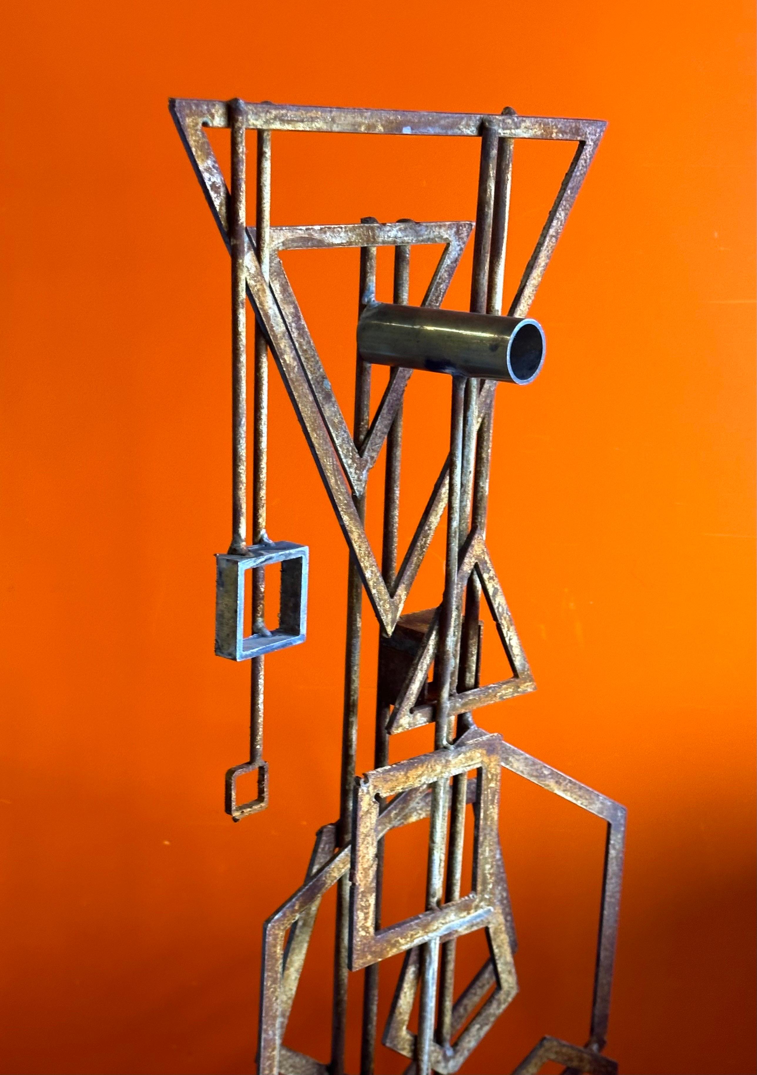 Brutalist Iron Abstract Sculpture by Frank Cota For Sale 4