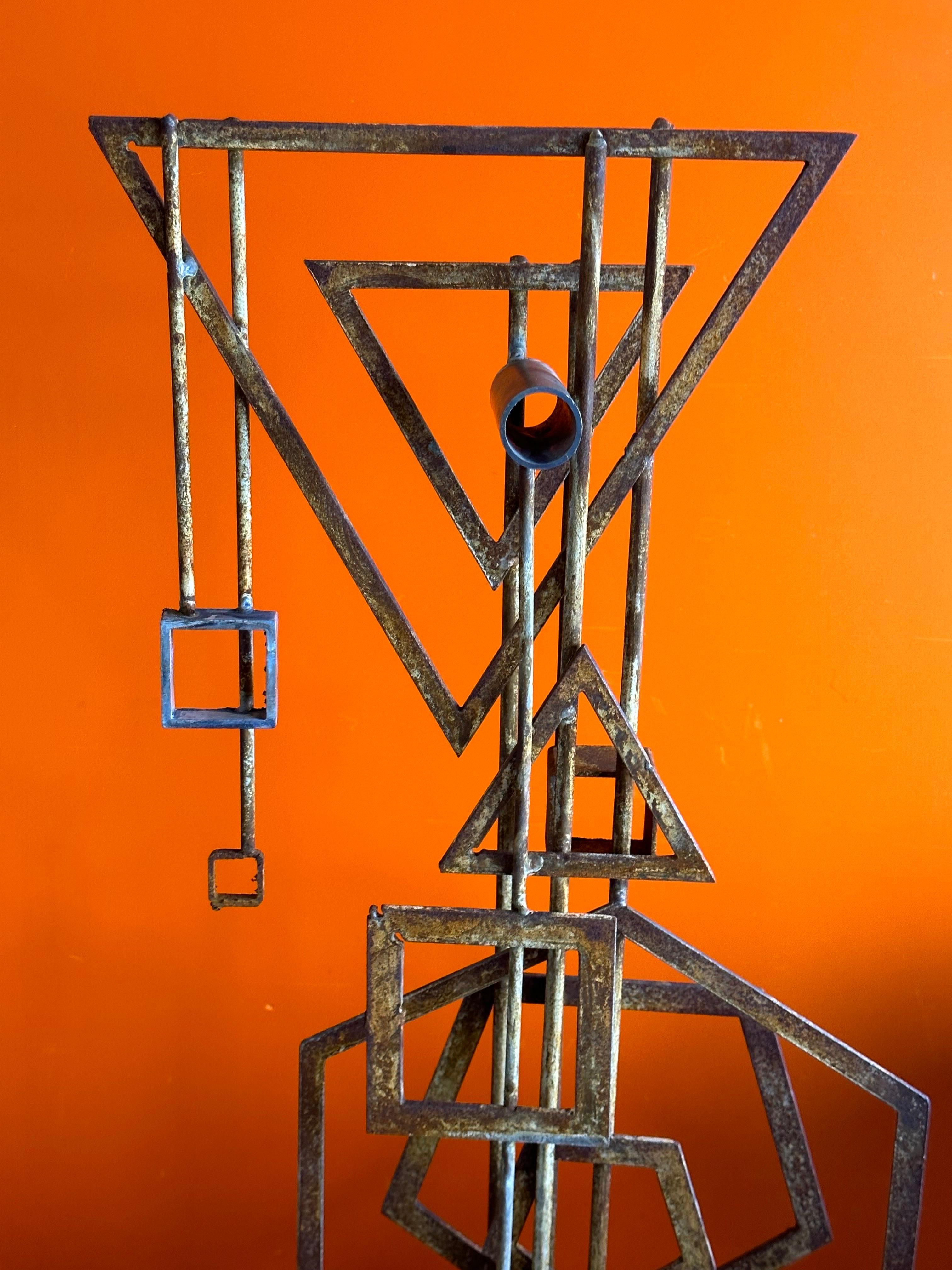 Brutalist Iron Abstract Sculpture by Frank Cota For Sale 5