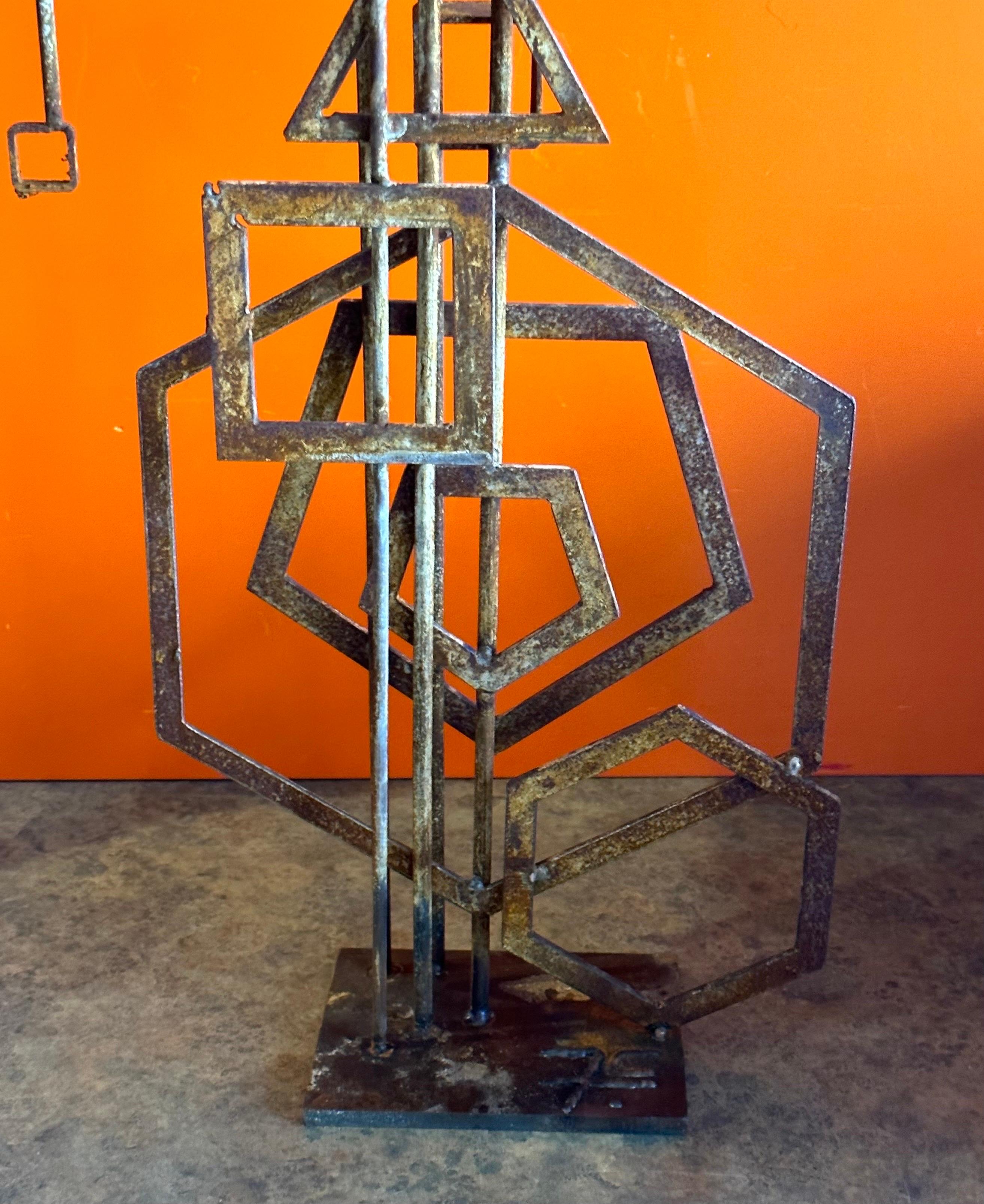 Brutalist Iron Abstract Sculpture by Frank Cota For Sale 6
