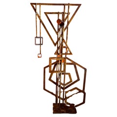 Brutalist Iron Abstract Sculpture by Frank Cota