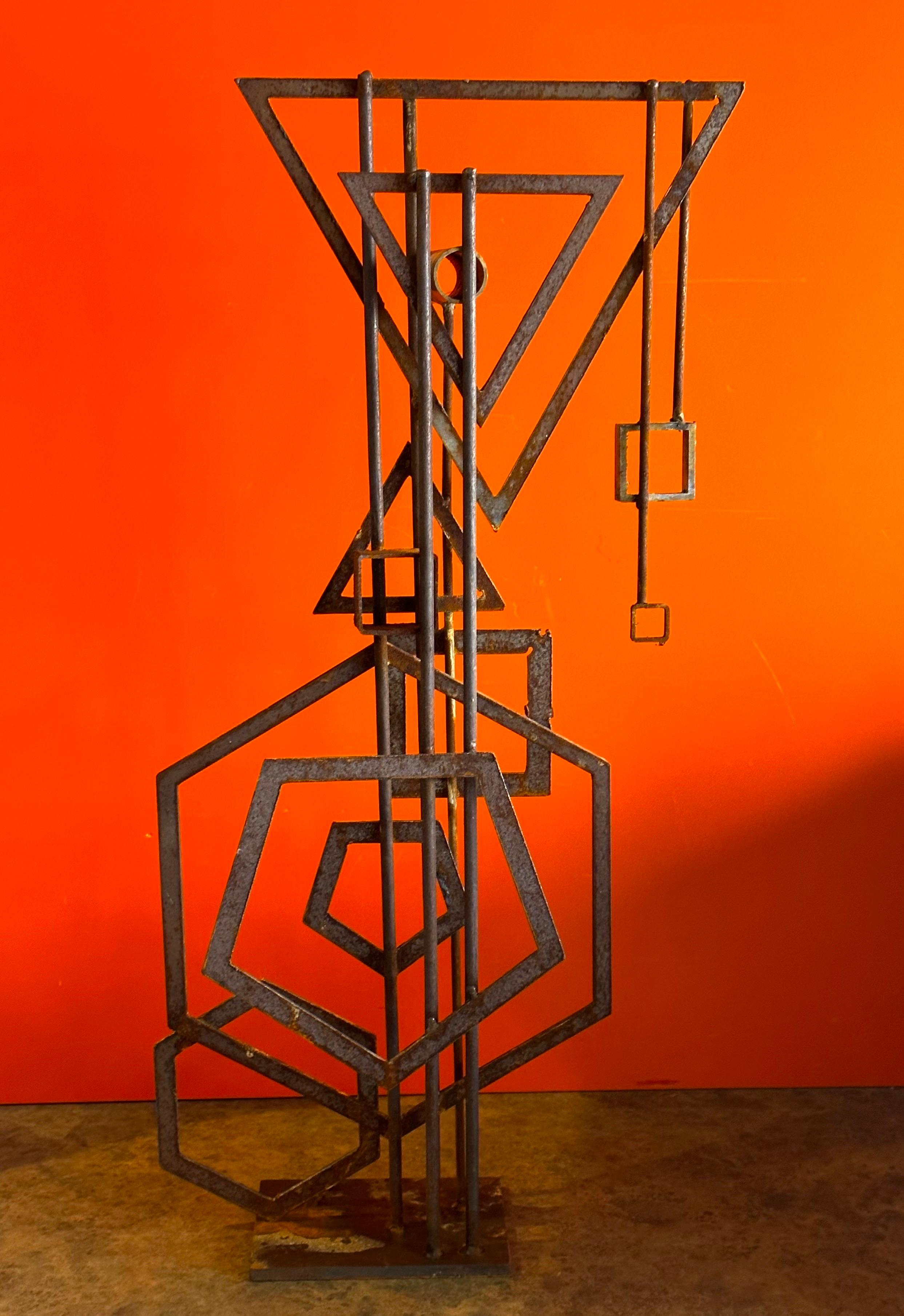 Brutalist Iron Abstract Sculpture by Frank Cota For Sale 2