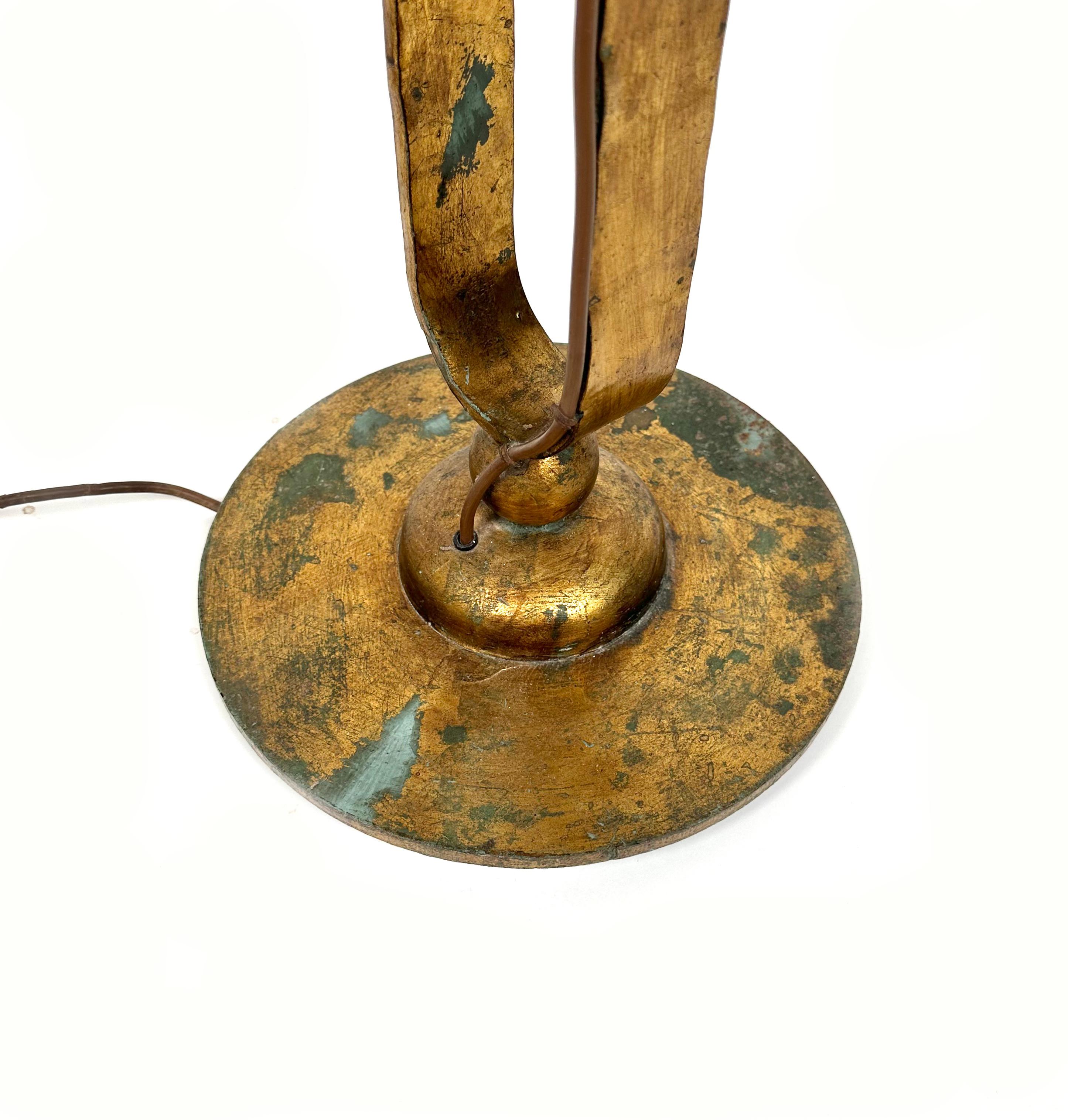 Brutalist Iron and Art Glass Floor Lamp Albano Poli for Poliarte, Italy 1970s For Sale 2