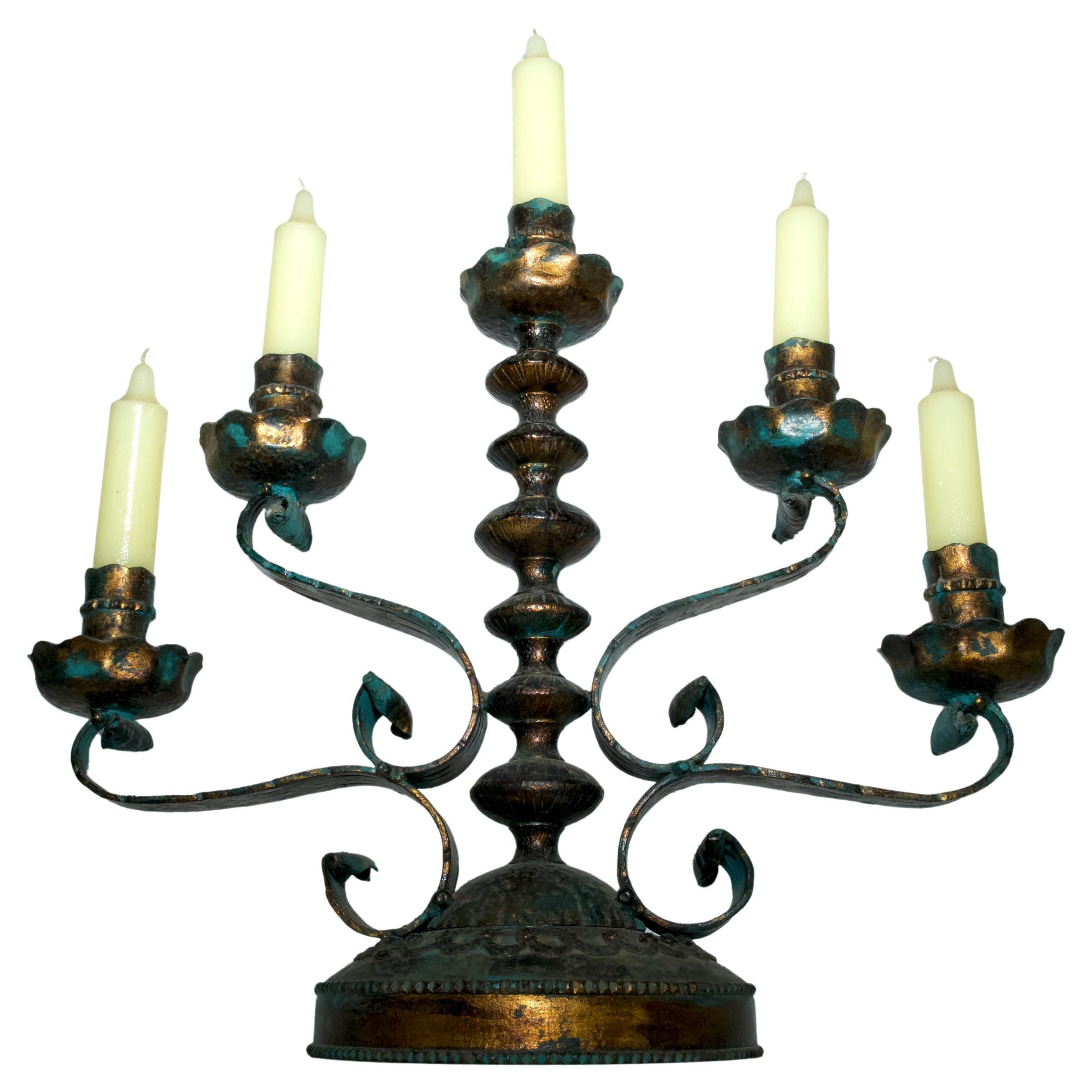 Brutalist Iron Candlestick by Longobard, Italy, 1970s