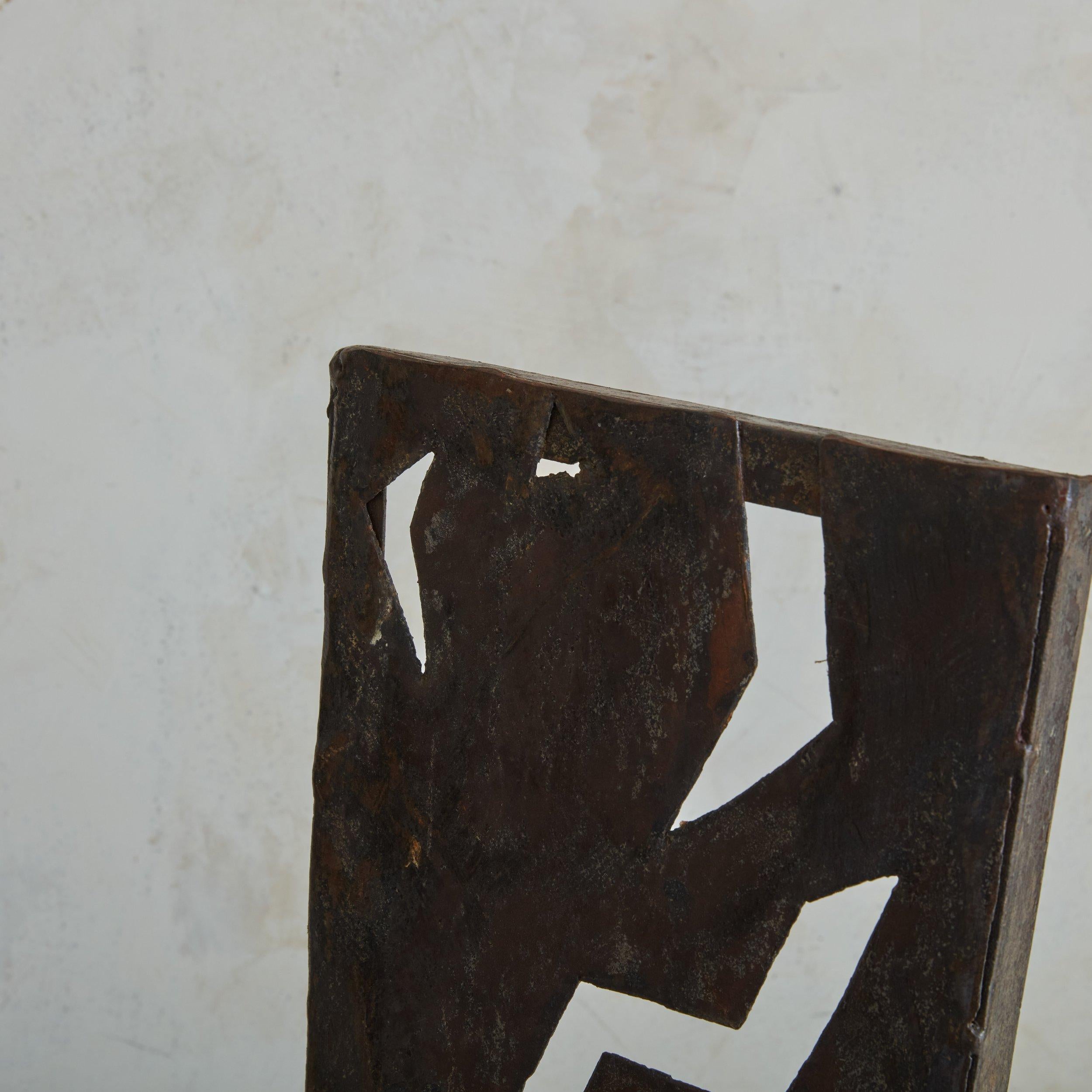 Brutalist Iron Dining Chair, France 1970s - 6 Available For Sale 9