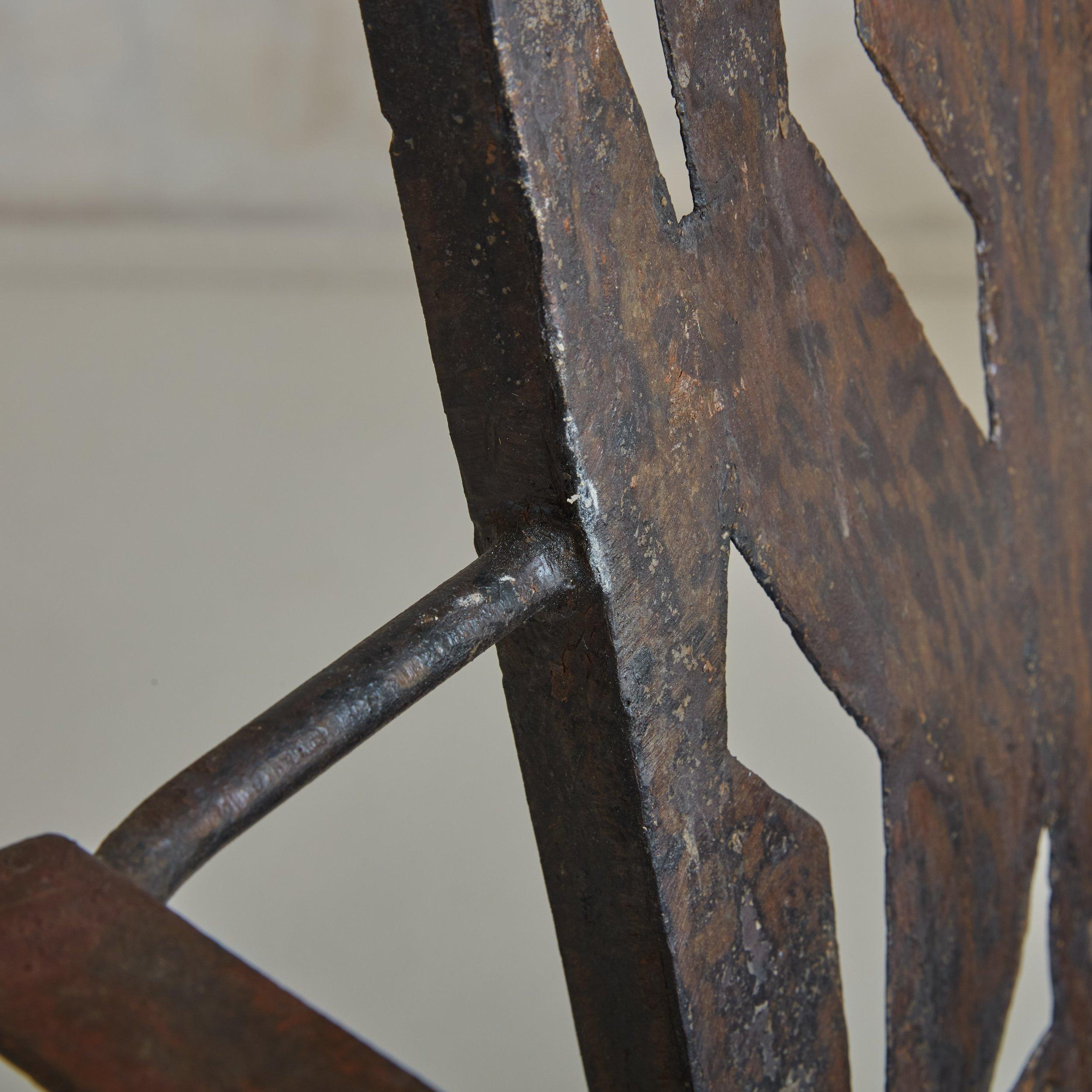 Brutalist Iron Dining Chair, France 1970s - 6 Available For Sale 10
