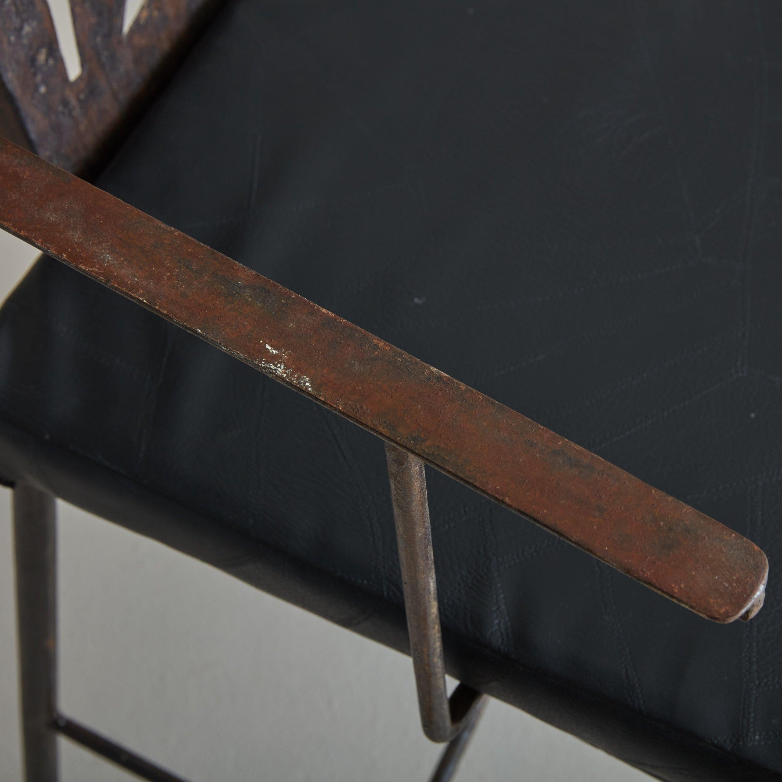 Brutalist Iron Dining Chair, France 1970s - 6 Available For Sale 11