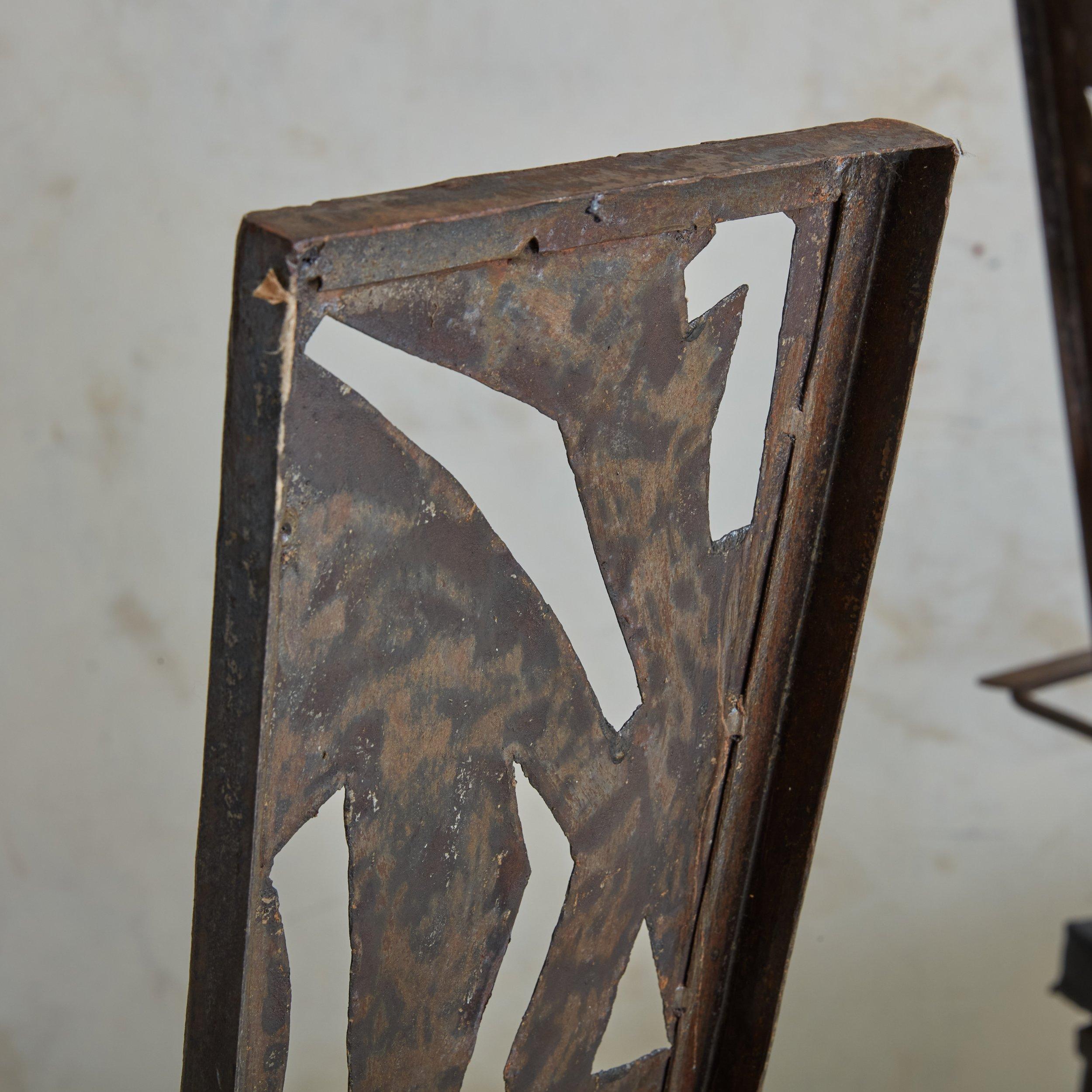 Brutalist Iron Dining Chair, France 1970s - 6 Available For Sale 14