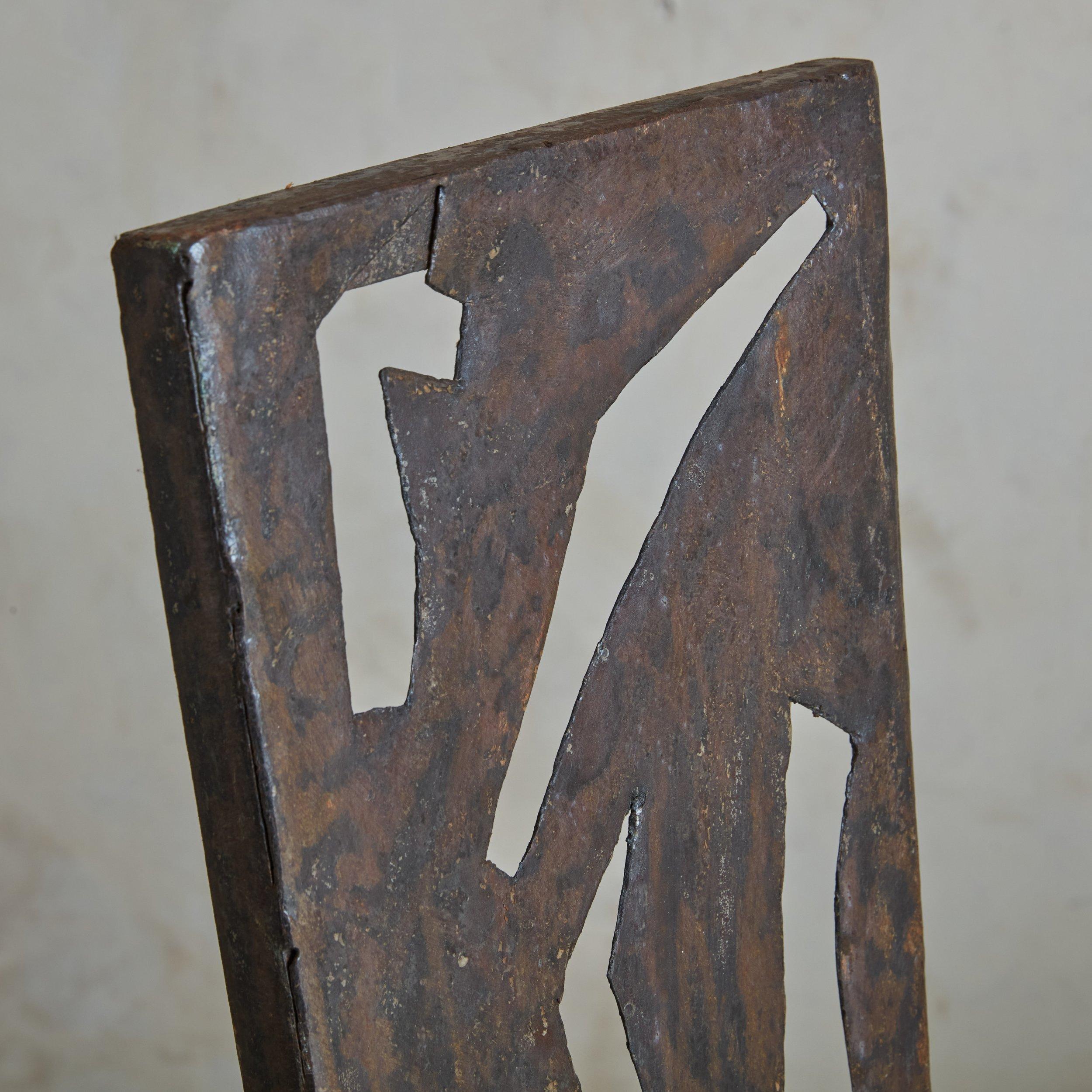 Brutalist Iron Dining Chair, France 1970s - 6 Available For Sale 15
