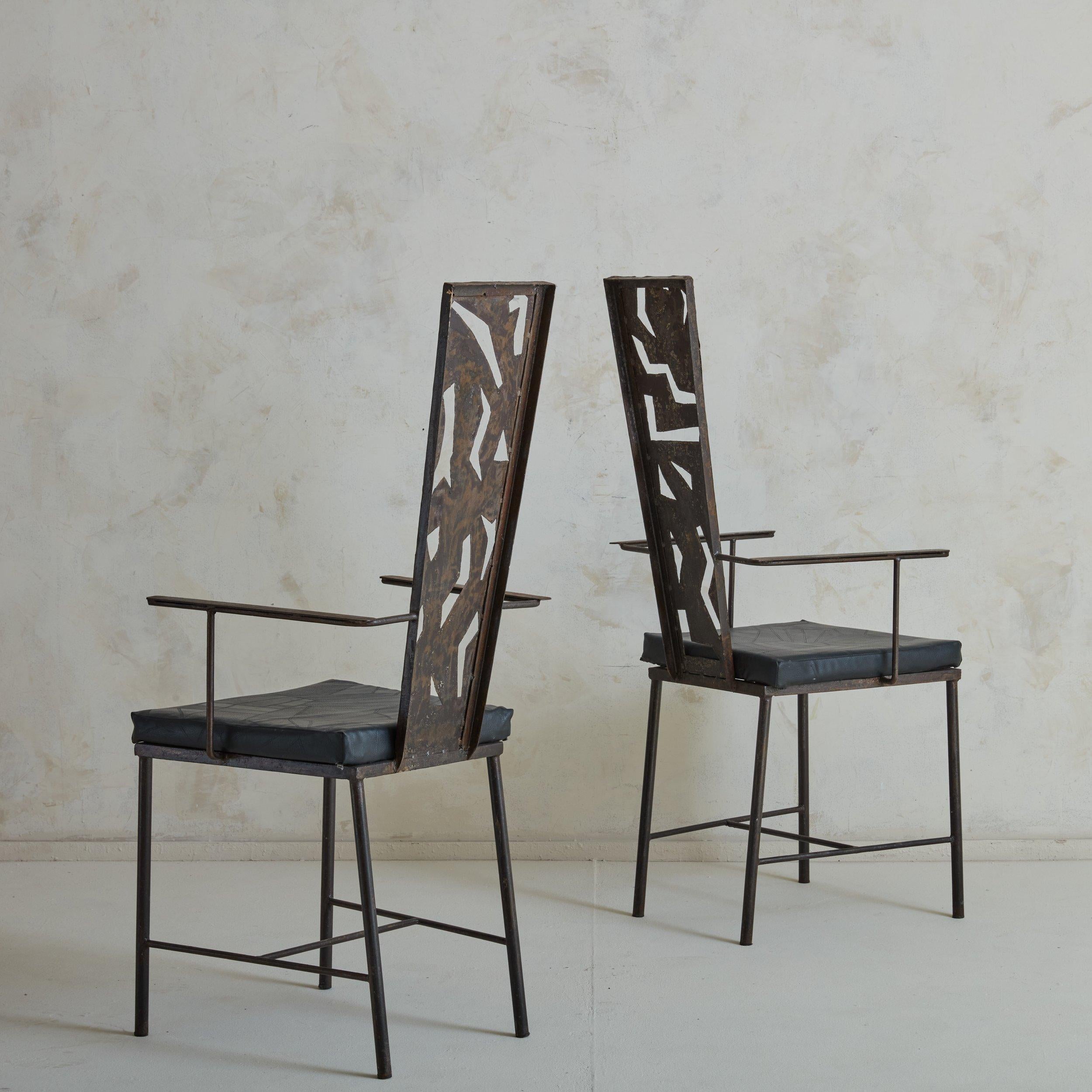 Late 20th Century Brutalist Iron Dining Chair, France 1970s - 6 Available For Sale