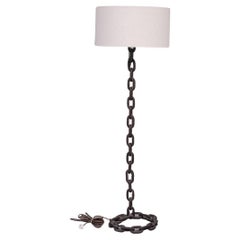 Lampadaire français en fer brutaliste du milieu du siècle dernier