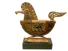 Brutalist Iron Horse Sculpture